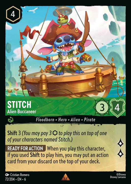 Stitch - Alien Buccaneer | Azurite Sea #72 (Near Mint Foil) | Disney Lorcana Single Australia (Near Mint)