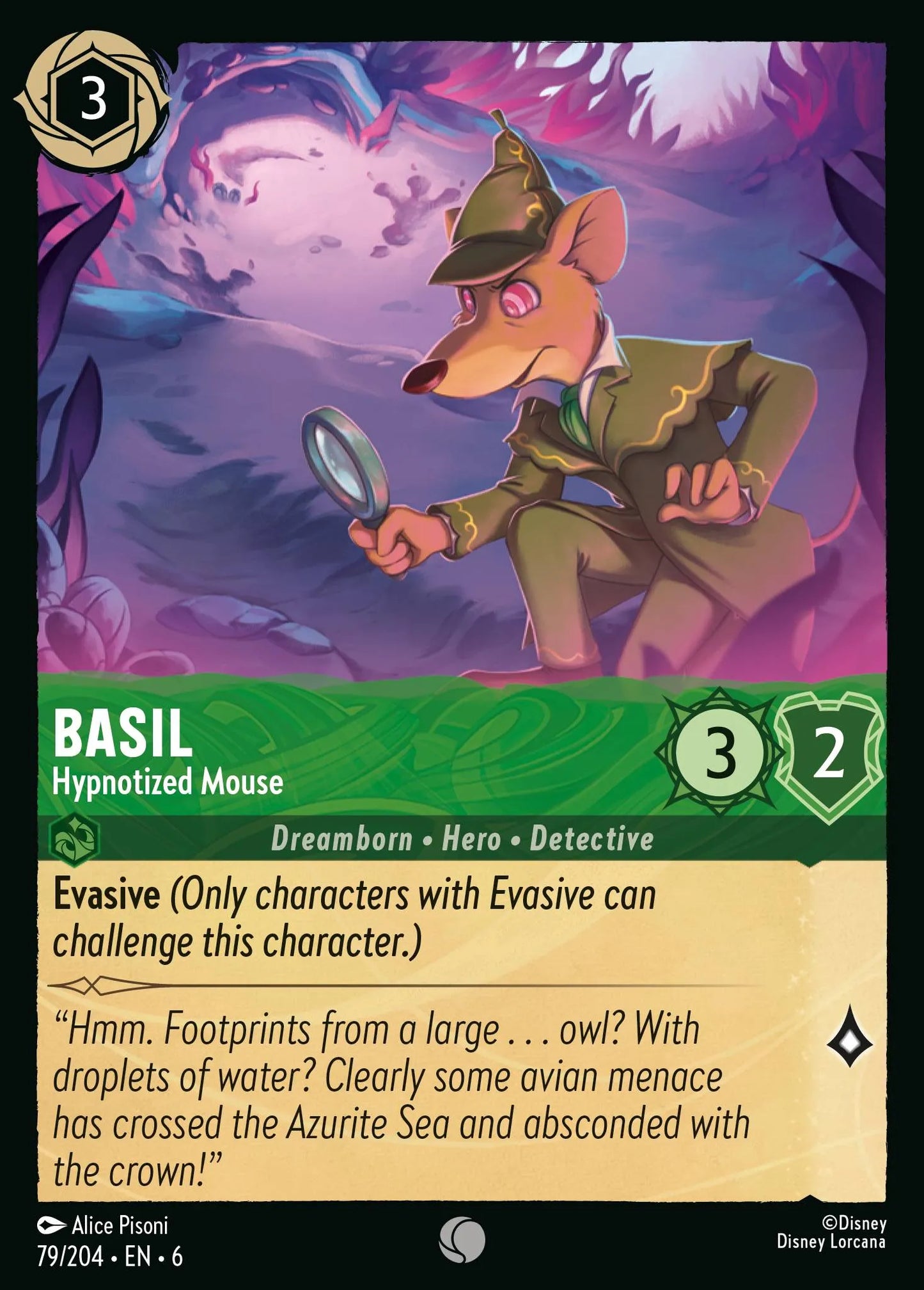 Basil - Hypnotized Mouse | Azurite Sea #79 (Near Mint) | Disney Lorcana Single Australia (Near Mint)