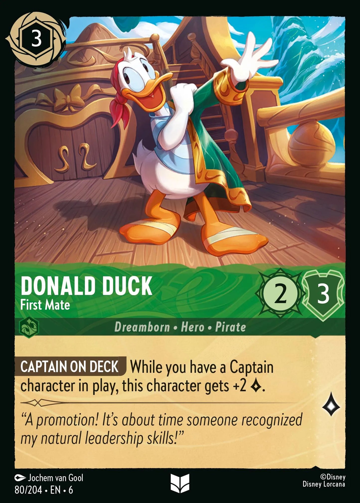 Donald Duck - First Mate | Azurite Sea #80 (Near Mint Foil) | Disney Lorcana Single Australia (Near Mint)