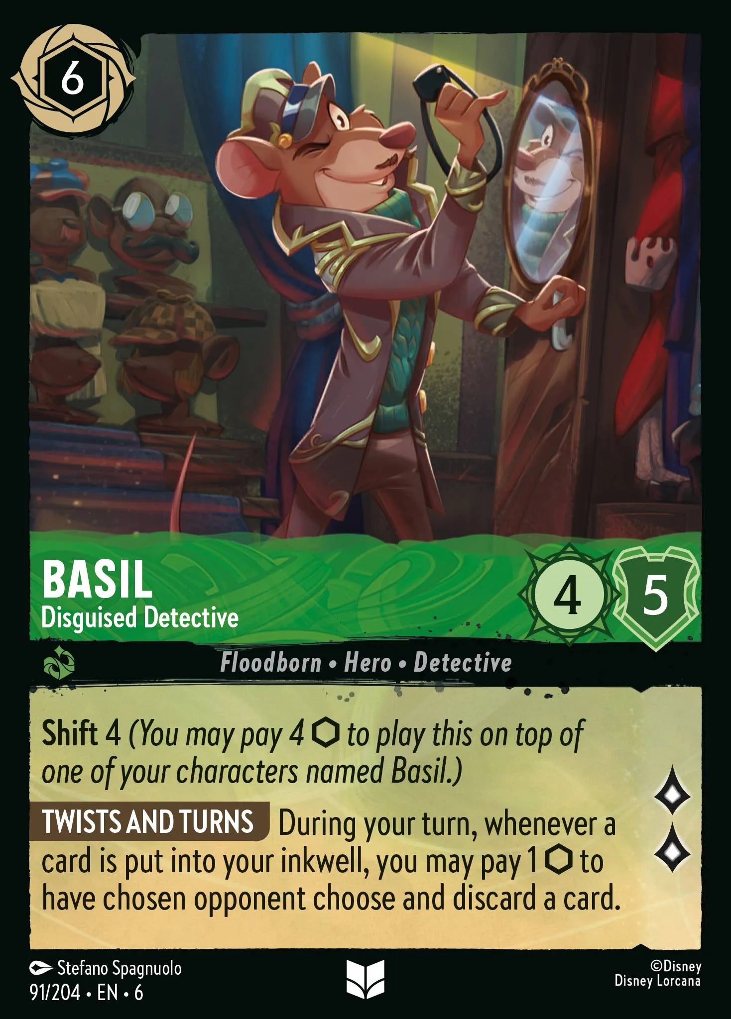 Basil - Disguised Detective | Azurite Sea #91 (Near Mint Foil) | Disney Lorcana Single Australia (Near Mint)
