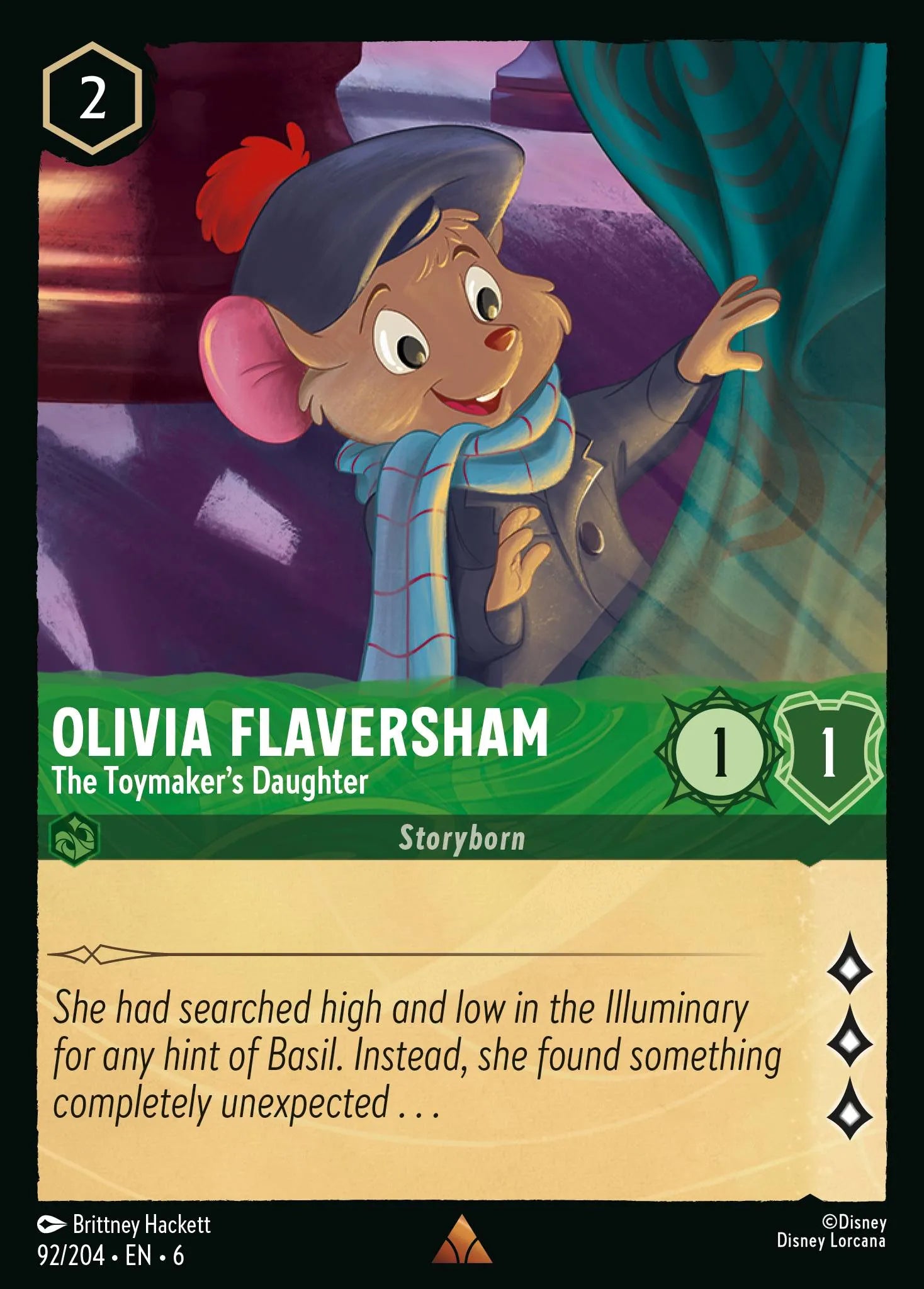 Olivia Flaversham - The Toymaker's Daughter | Azurite Sea #92 (Near Mint) | Disney Lorcana Single Australia (Near Mint)