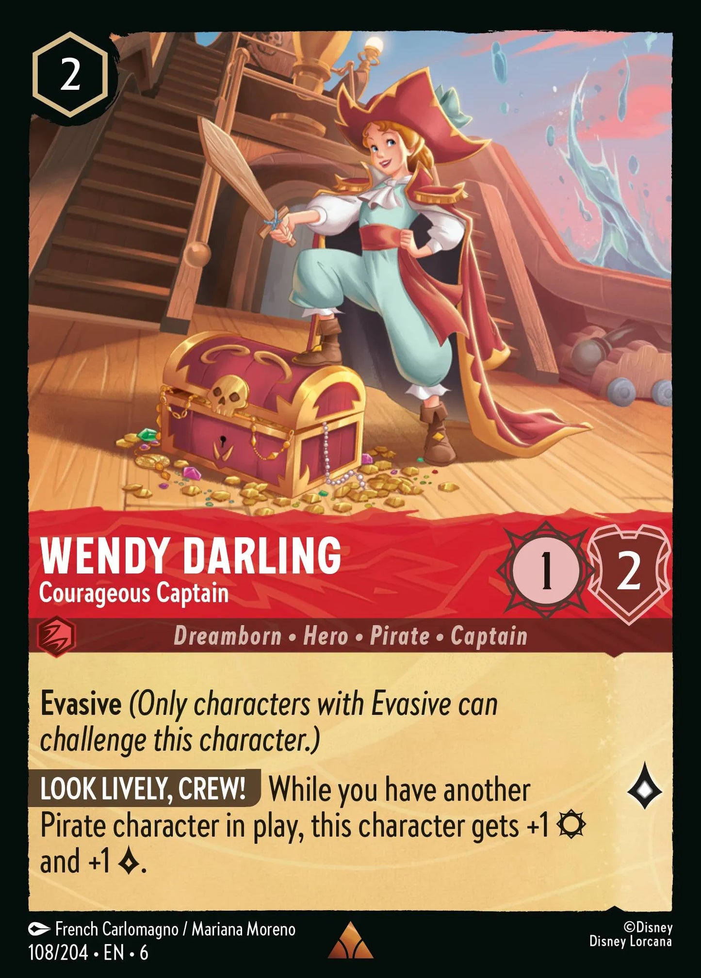 Wendy Darling - Courageous Captain | Azurite Sea #108 (Near Mint Foil) | Disney Lorcana Single Australia (Near Mint)