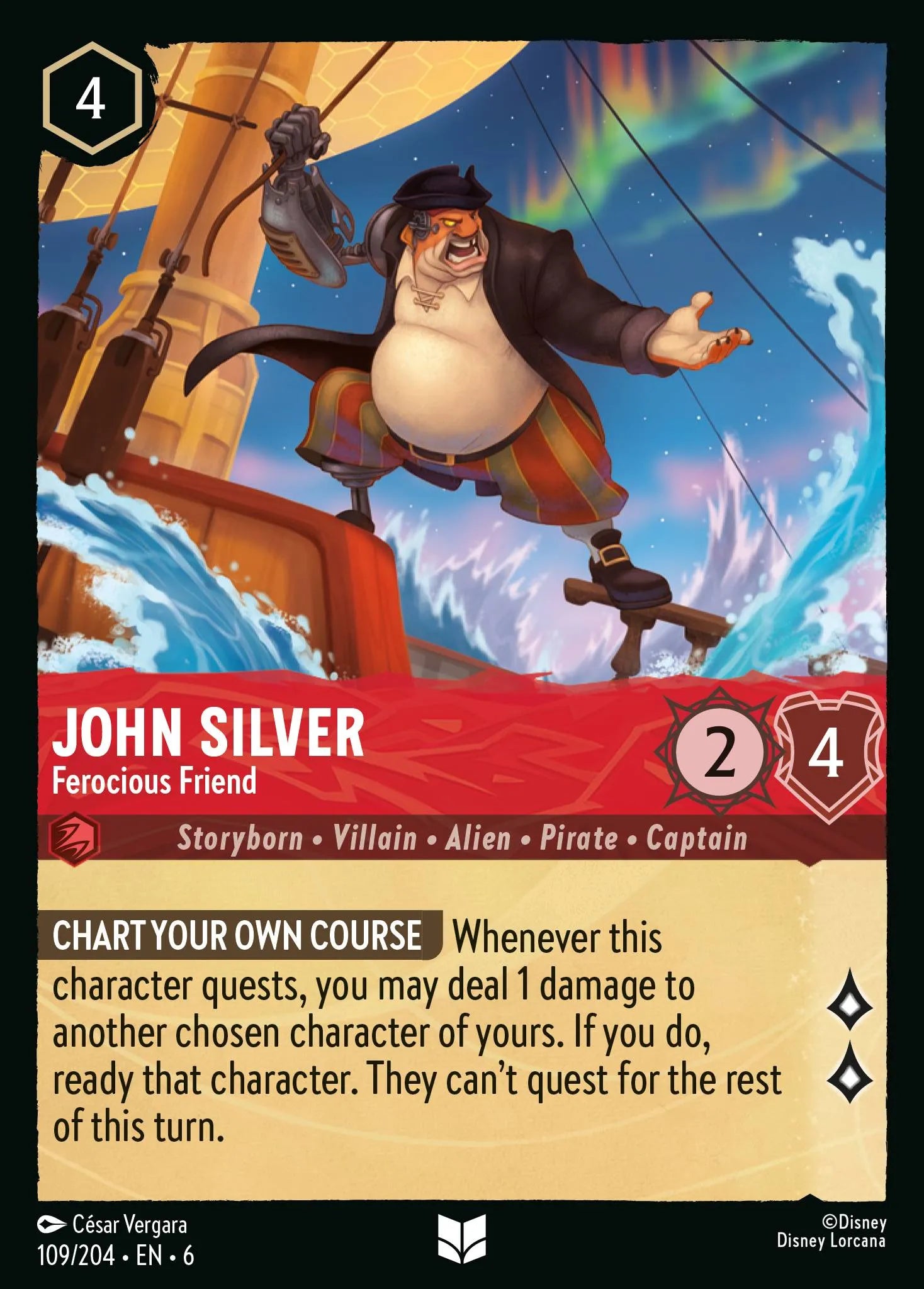 John Silver - Ferocious Friend | Azurite Sea #109 (Near Mint Foil) | Disney Lorcana Single Australia (Near Mint)