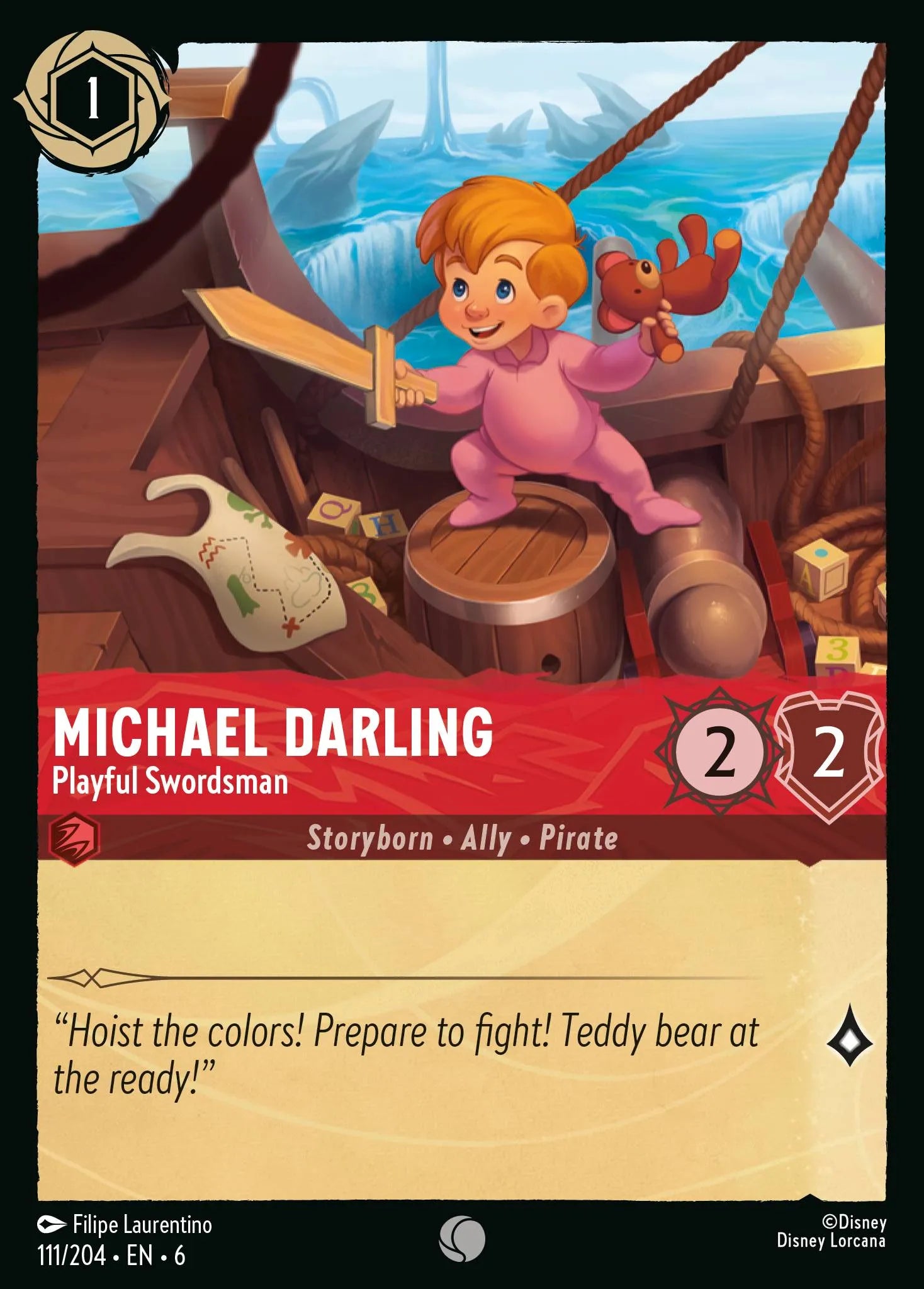 Michael Darling - Playful Swordsman | Azurite Sea #111 (Near Mint) | Disney Lorcana Single Australia (Near Mint)