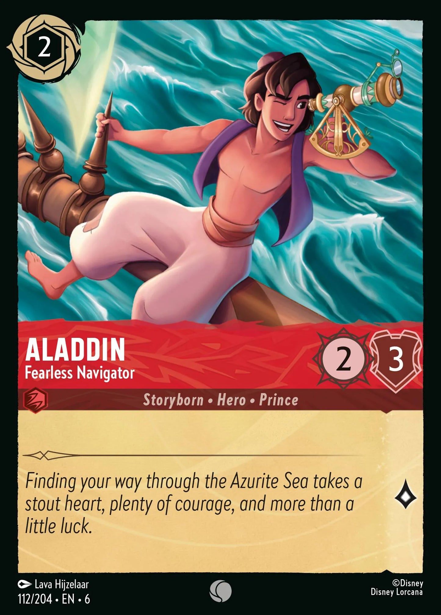Aladdin - Fearless Navigator | Azurite Sea #112 (Near Mint) | Disney Lorcana Single Australia (Near Mint)