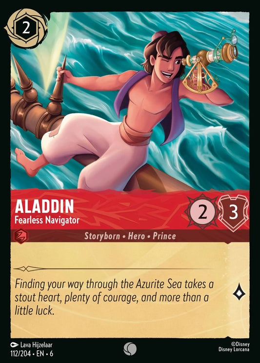 Aladdin - Fearless Navigator | Azurite Sea #112 (Near Mint Foil) | Disney Lorcana Single Australia (Near Mint)