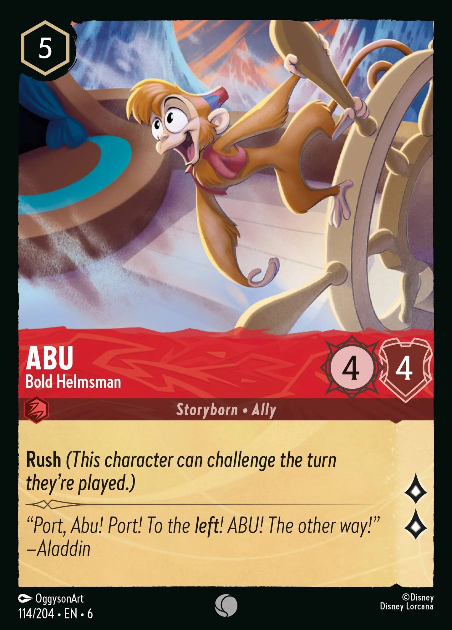 Abu - Bold Helmsman | Azurite Sea #114 (Near Mint) | Disney Lorcana Single Australia (Near Mint)