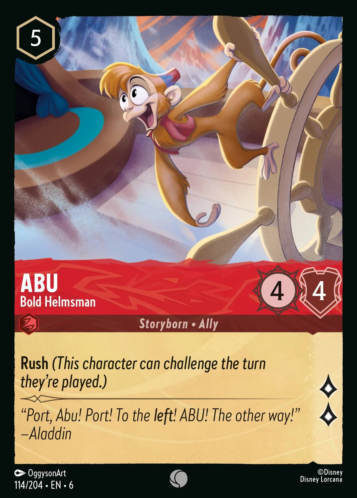 Abu - Bold Helmsman | Azurite Sea #114 (Near Mint Foil) | Disney Lorcana Single Australia (Near Mint)