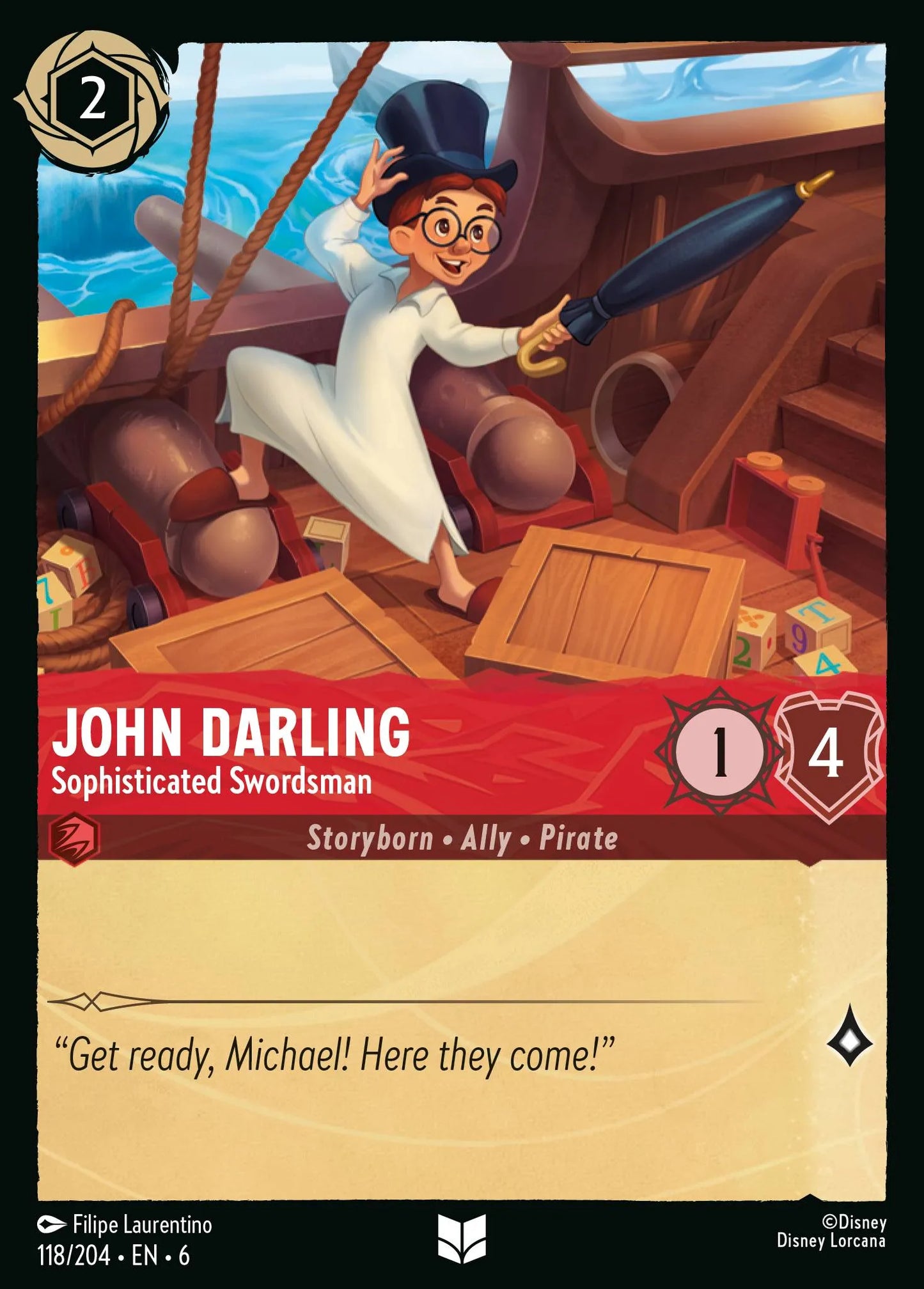 John Darling - Sophisticated Swordsman | Azurite Sea #118 (Near Mint Foil) | Disney Lorcana Single Australia (Near Mint)