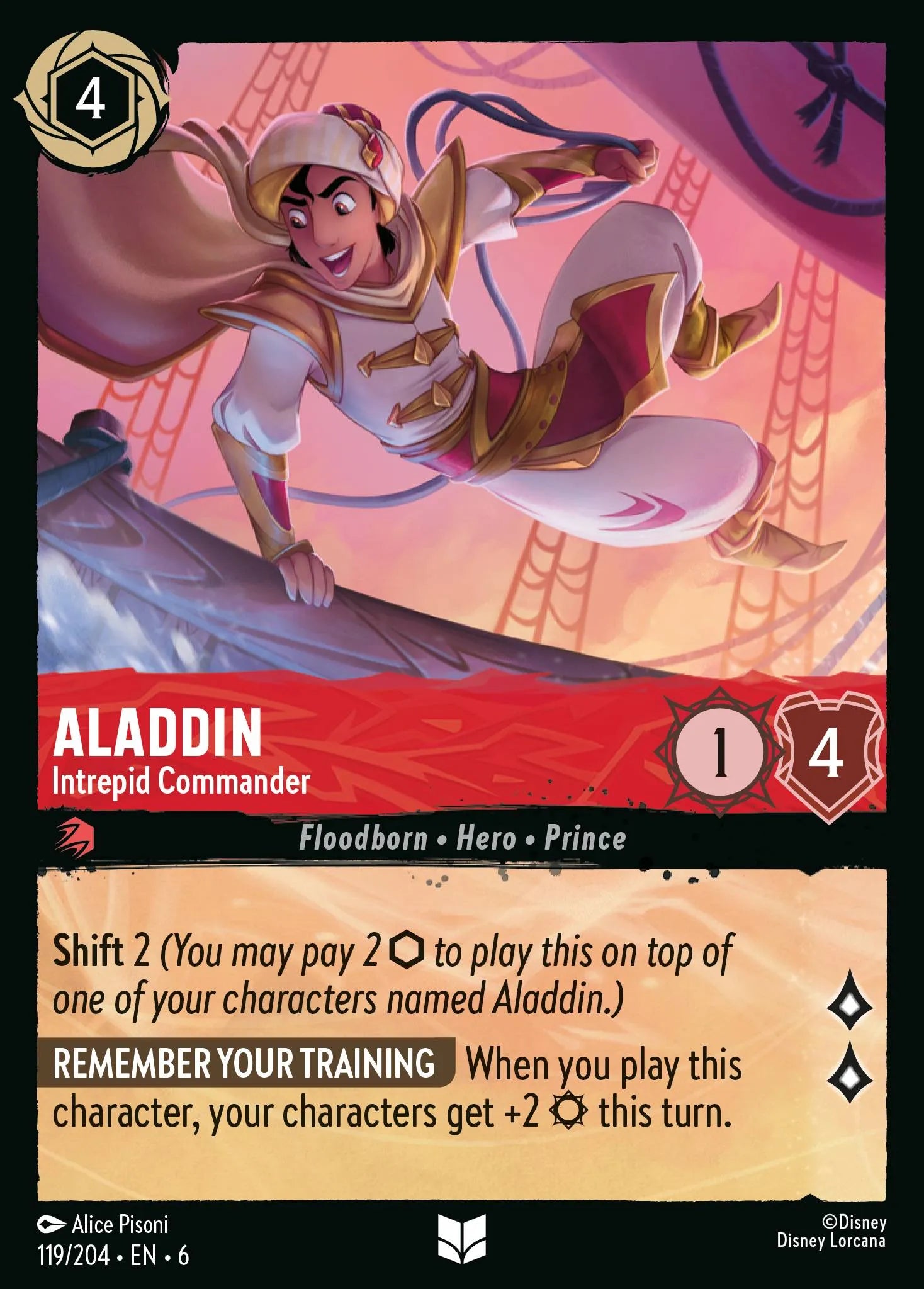 Aladdin - Intrepid Commander | Azurite Sea #119 (Near Mint) | Disney Lorcana Single Australia (Near Mint)