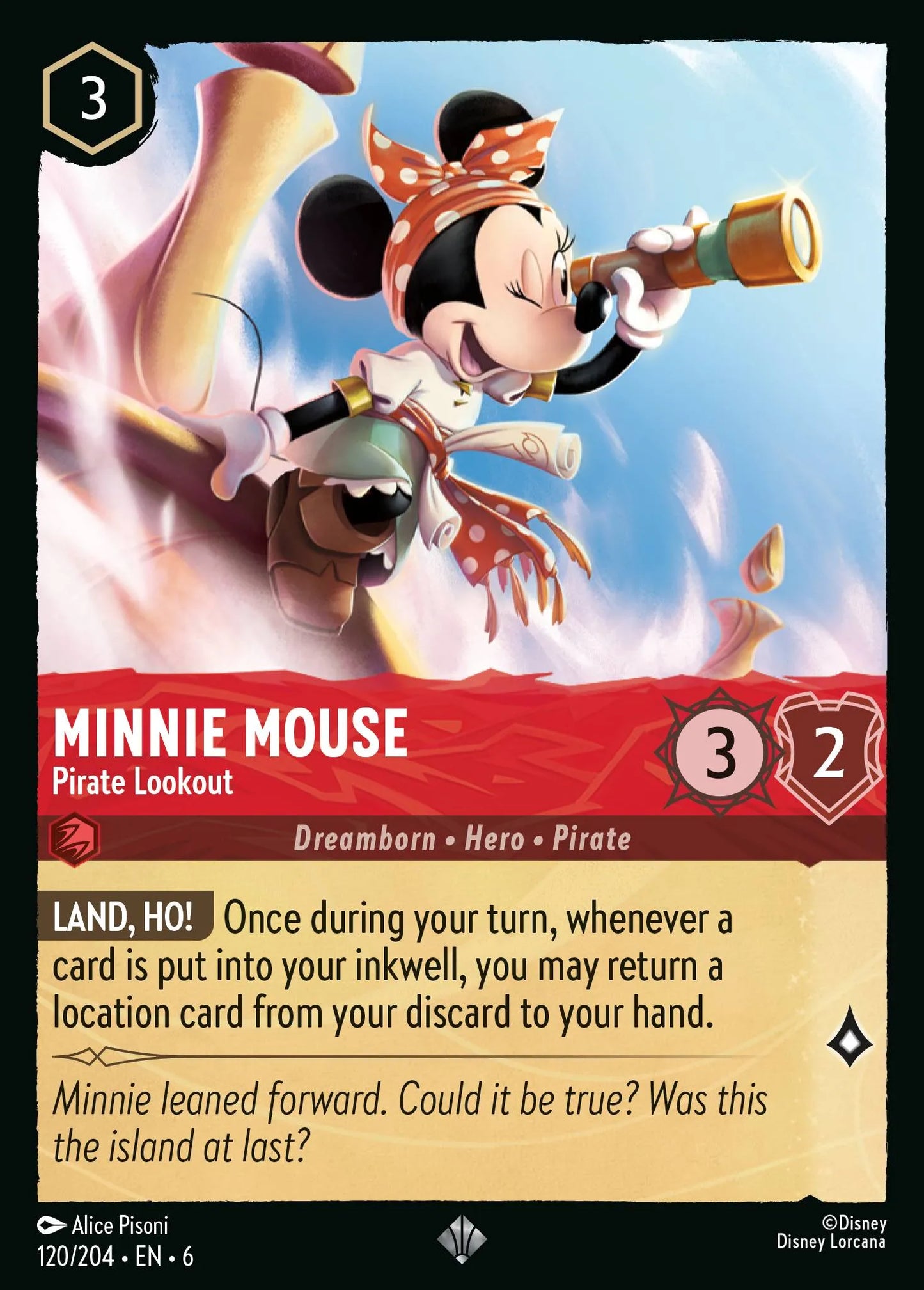 Minnie Mouse - Pirate Lookout | Azurite Sea #120 (Near Mint) | Disney Lorcana Single Australia (Near Mint)