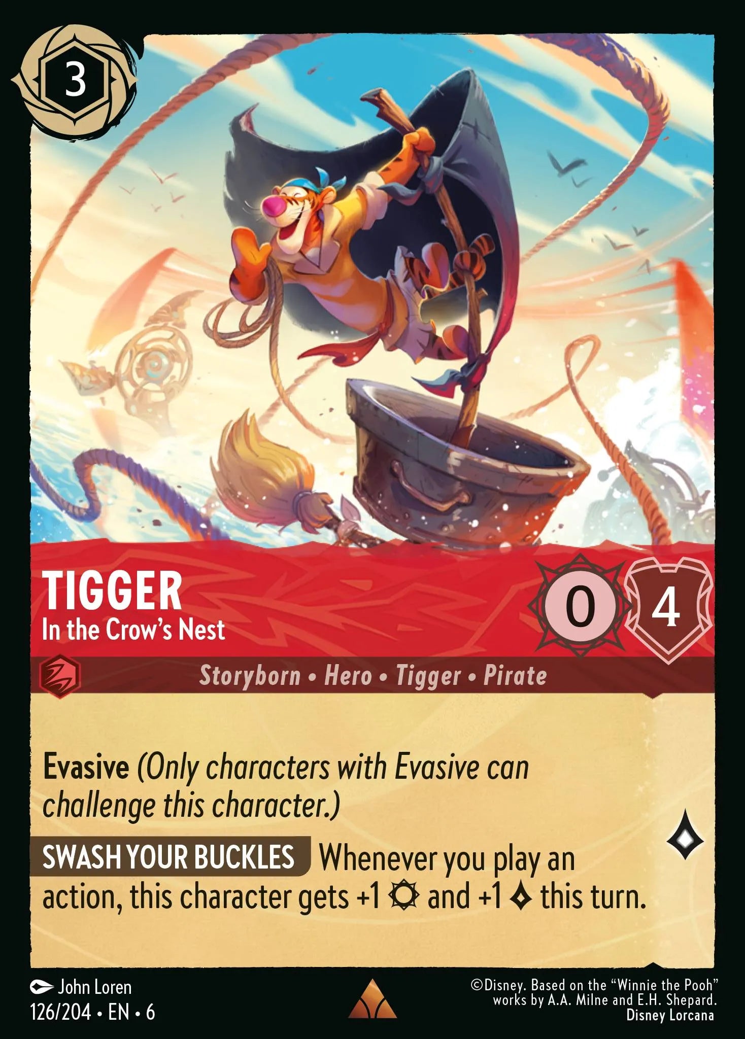 Tigger - In the Crow's Nest | Azurite Sea #126 (Near Mint Foil) | Disney Lorcana Single Australia (Near Mint)