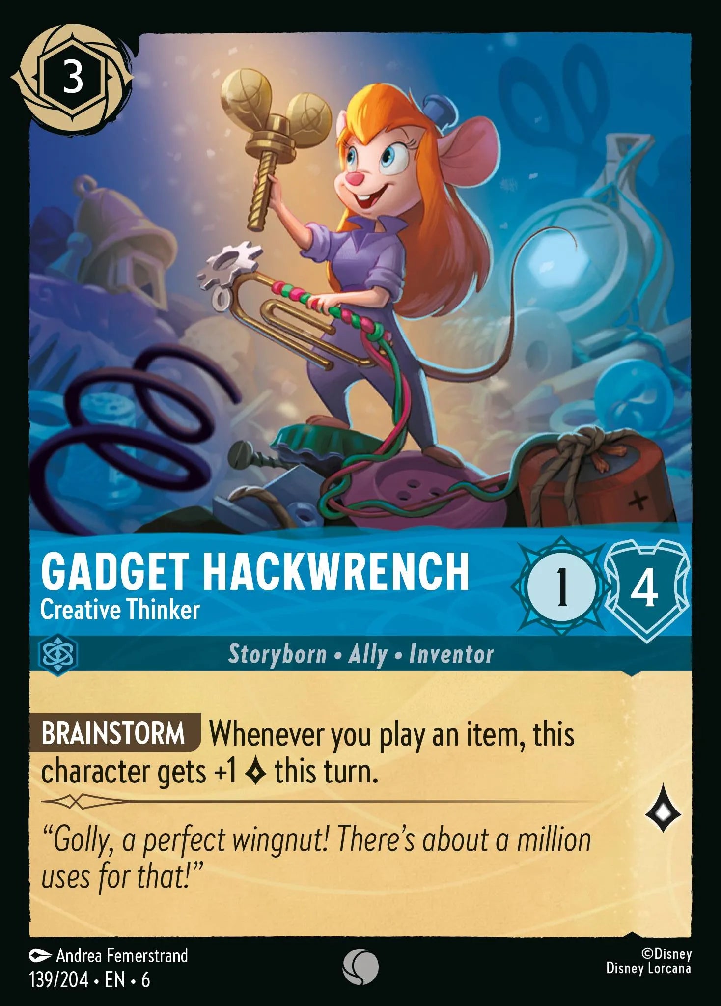 Gadget Hackwrench - Creative Thinker | Azurite Sea #139 (Near Mint Foil) | Disney Lorcana Single Australia (Near Mint)