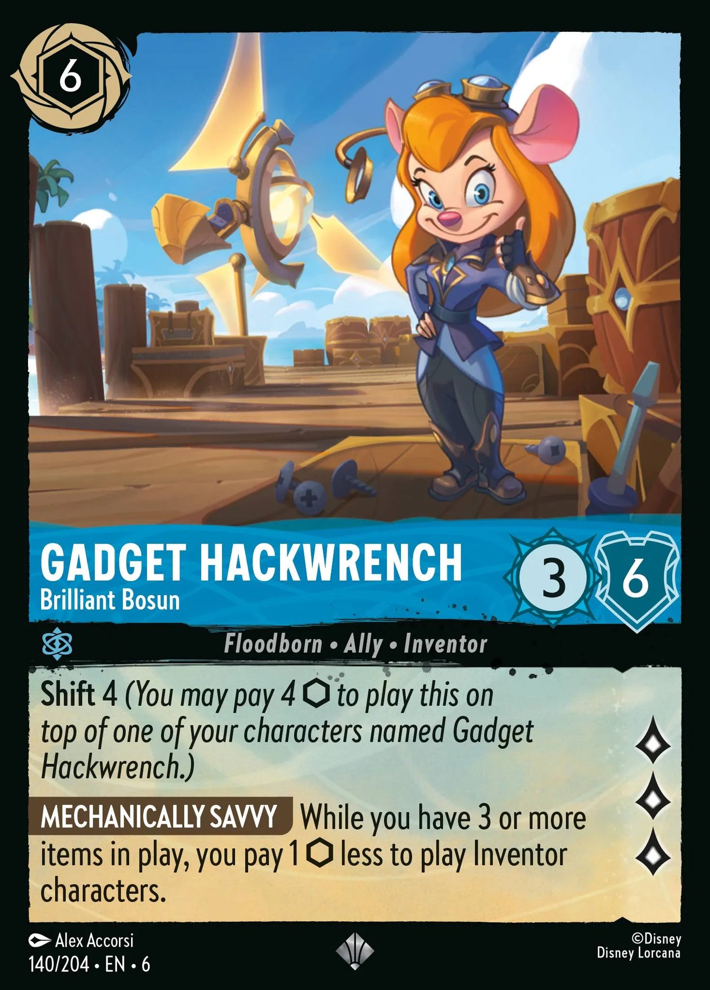 Gadget Hackwrench - Brilliant Bosun | Azurite Sea #140 (Near Mint) | Disney Lorcana Single Australia (Near Mint)