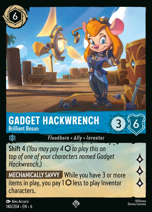 Gadget Hackwrench - Brilliant Bosun | Azurite Sea #140 (Near Mint Foil) | Disney Lorcana Single Australia (Near Mint)