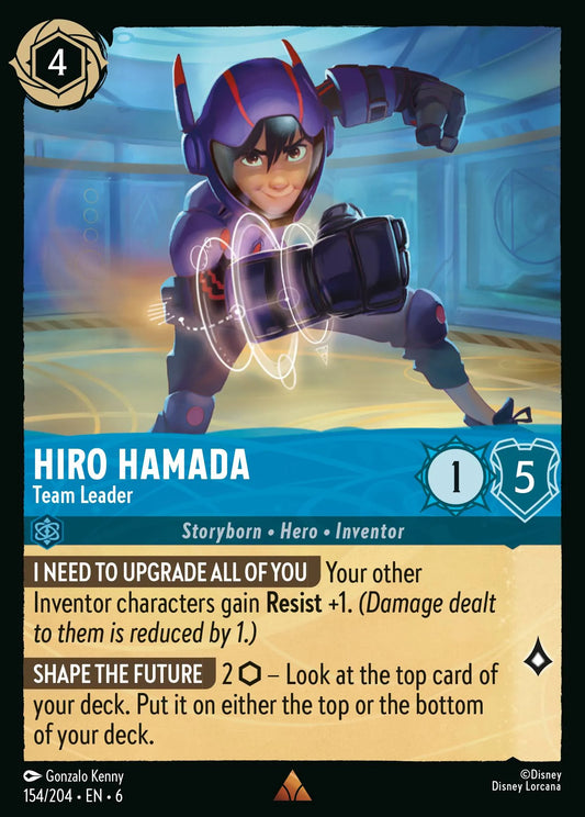 Hiro Hamada - Team Leader | Azurite Sea #154 (Near Mint Foil) | Disney Lorcana Single Australia (Near Mint)