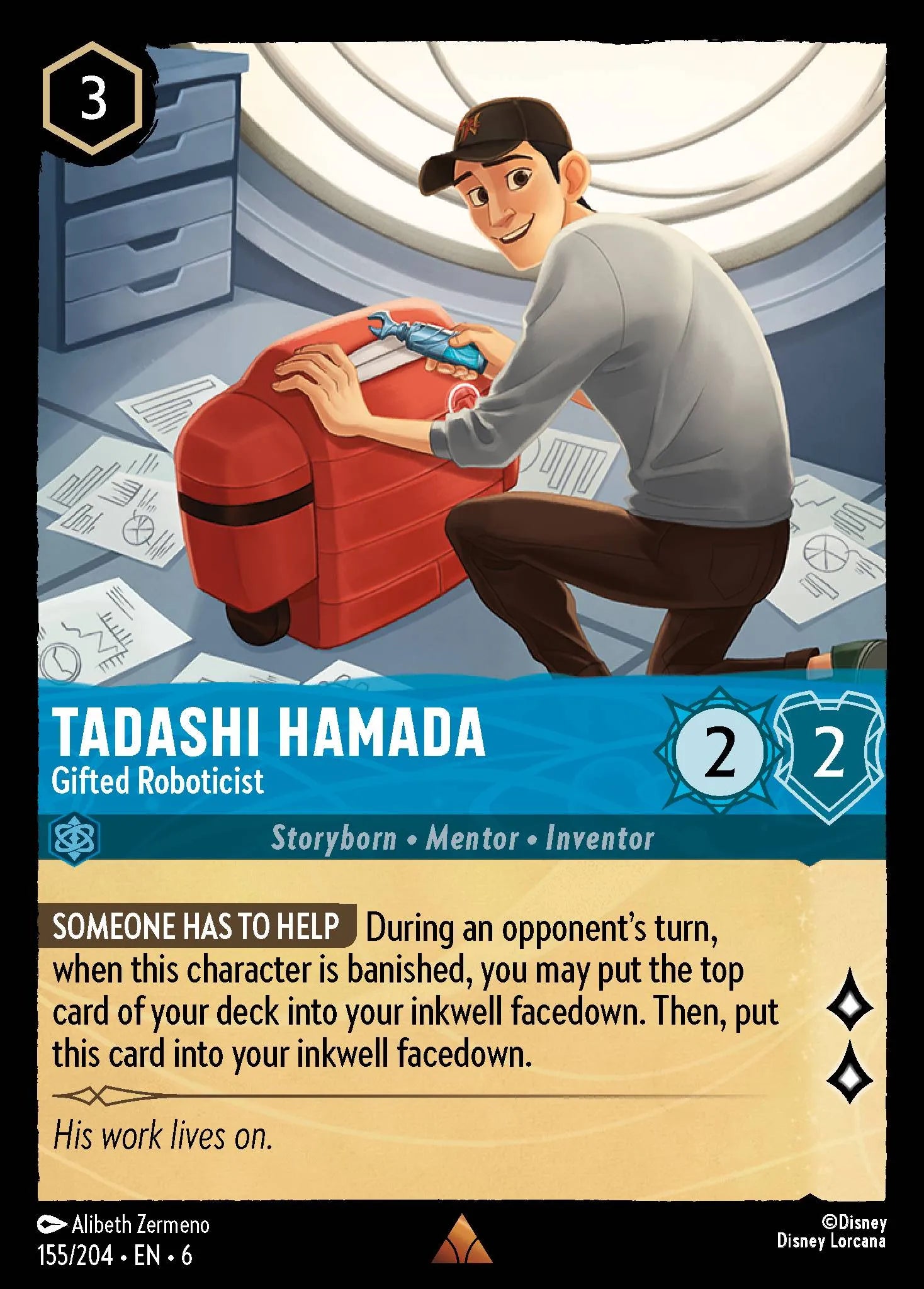 Tadashi Hamada - Gifted Roboticist | Azurite Sea #155 (Near Mint Foil) | Disney Lorcana Single Australia (Near Mint)
