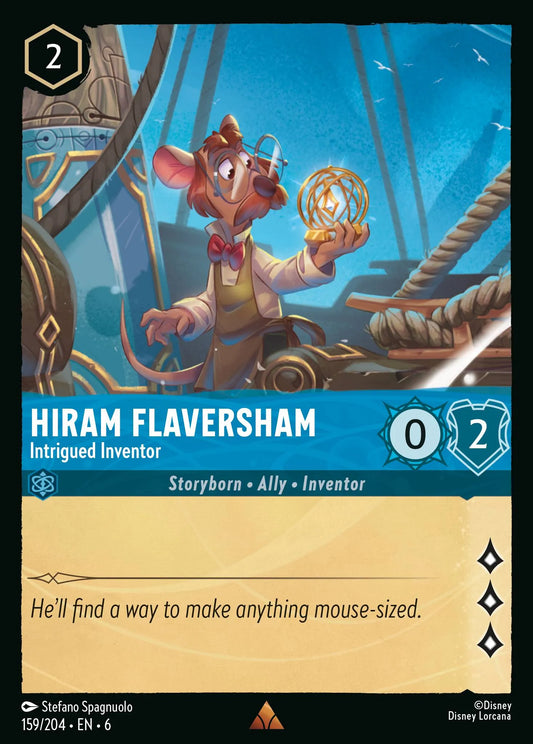Hiram Flaversham - Intrigued Inventor | Azurite Sea #159 (Near Mint) | Disney Lorcana Single Australia (Near Mint)