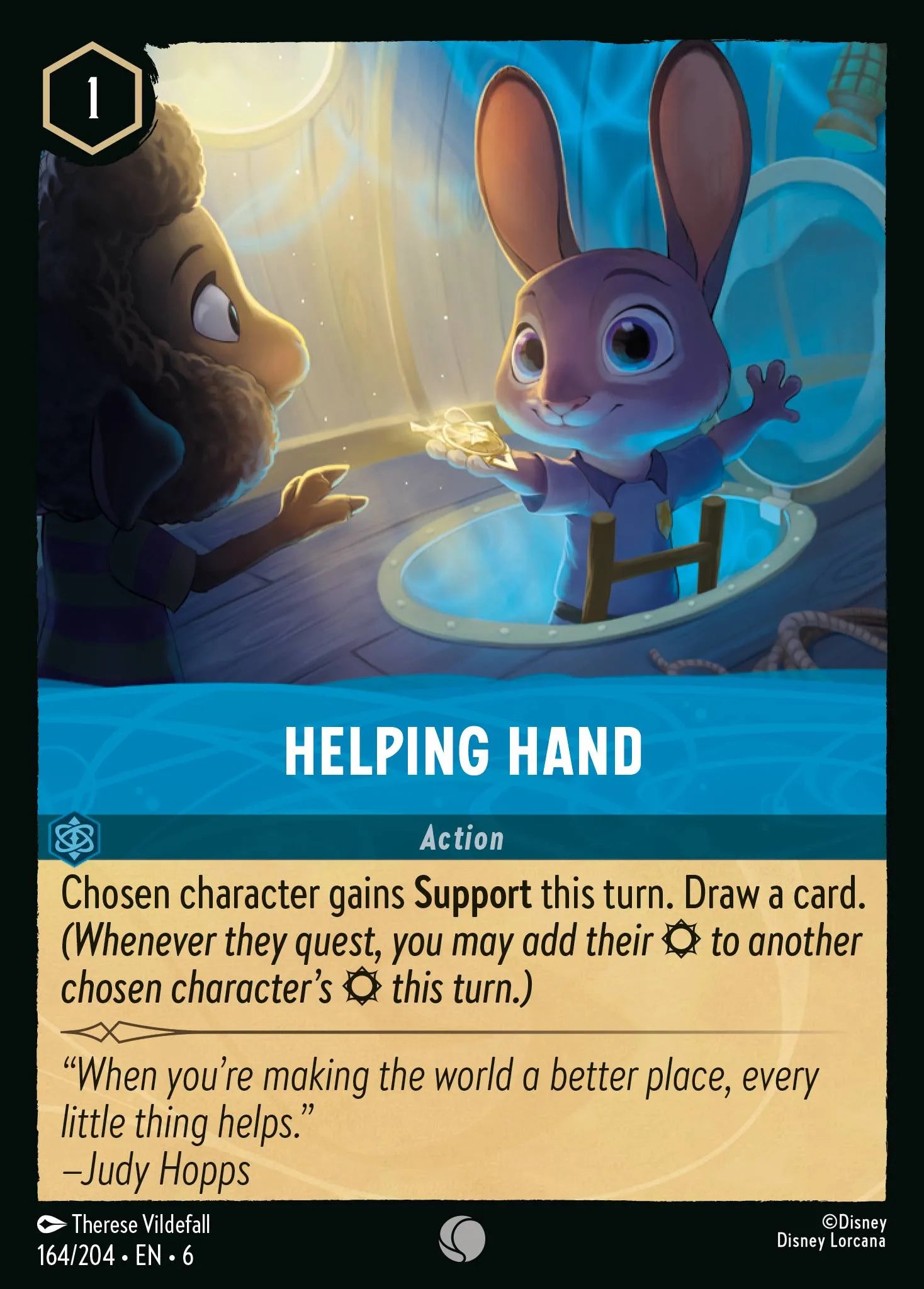 Helping Hand | Azurite Sea #164 (Near Mint Foil) | Disney Lorcana Single Australia (Near Mint)