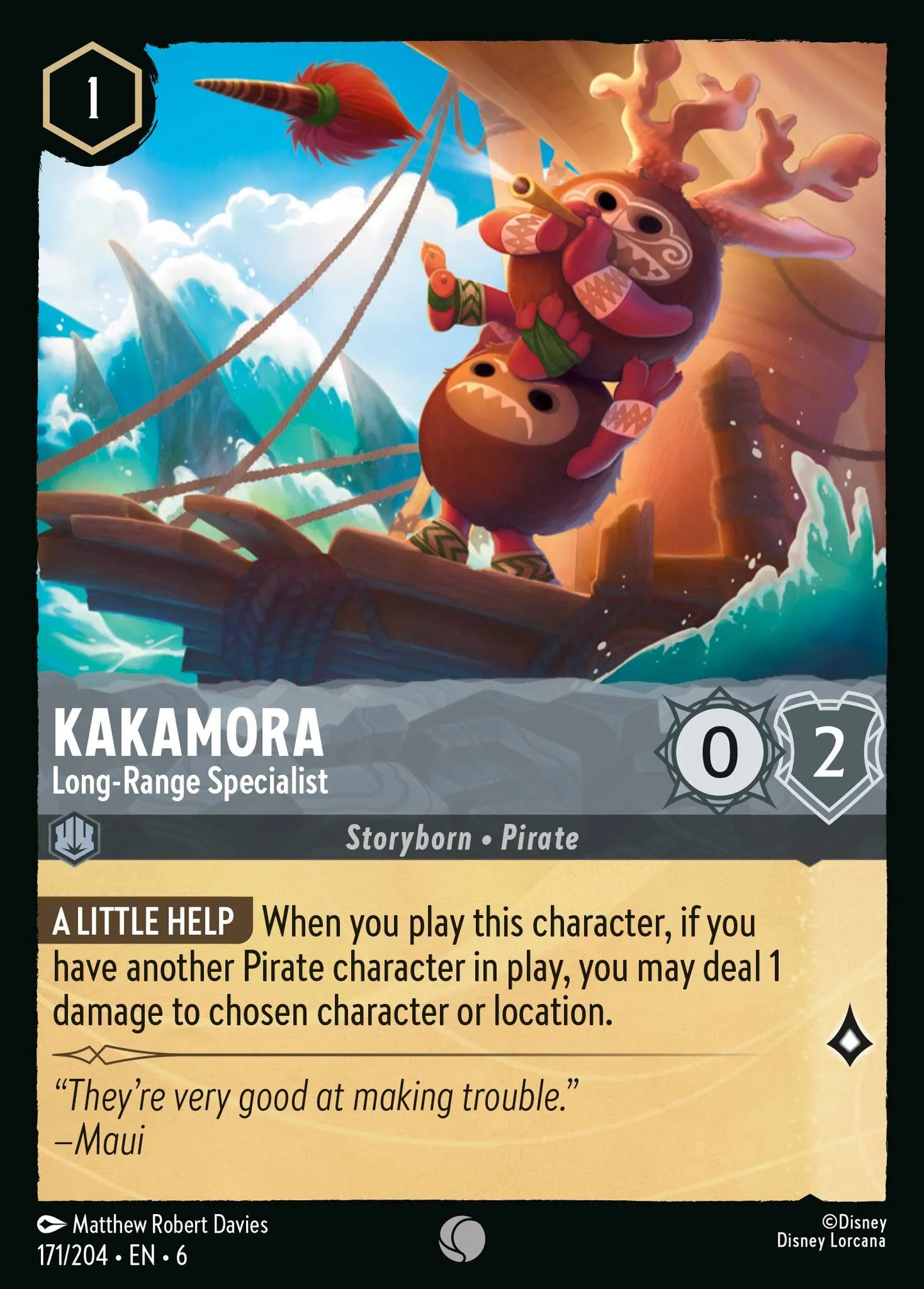 Kakamora - Long-Range Specialist | Azurite Sea #171 (Near Mint Foil) | Disney Lorcana Single Australia (Near Mint)