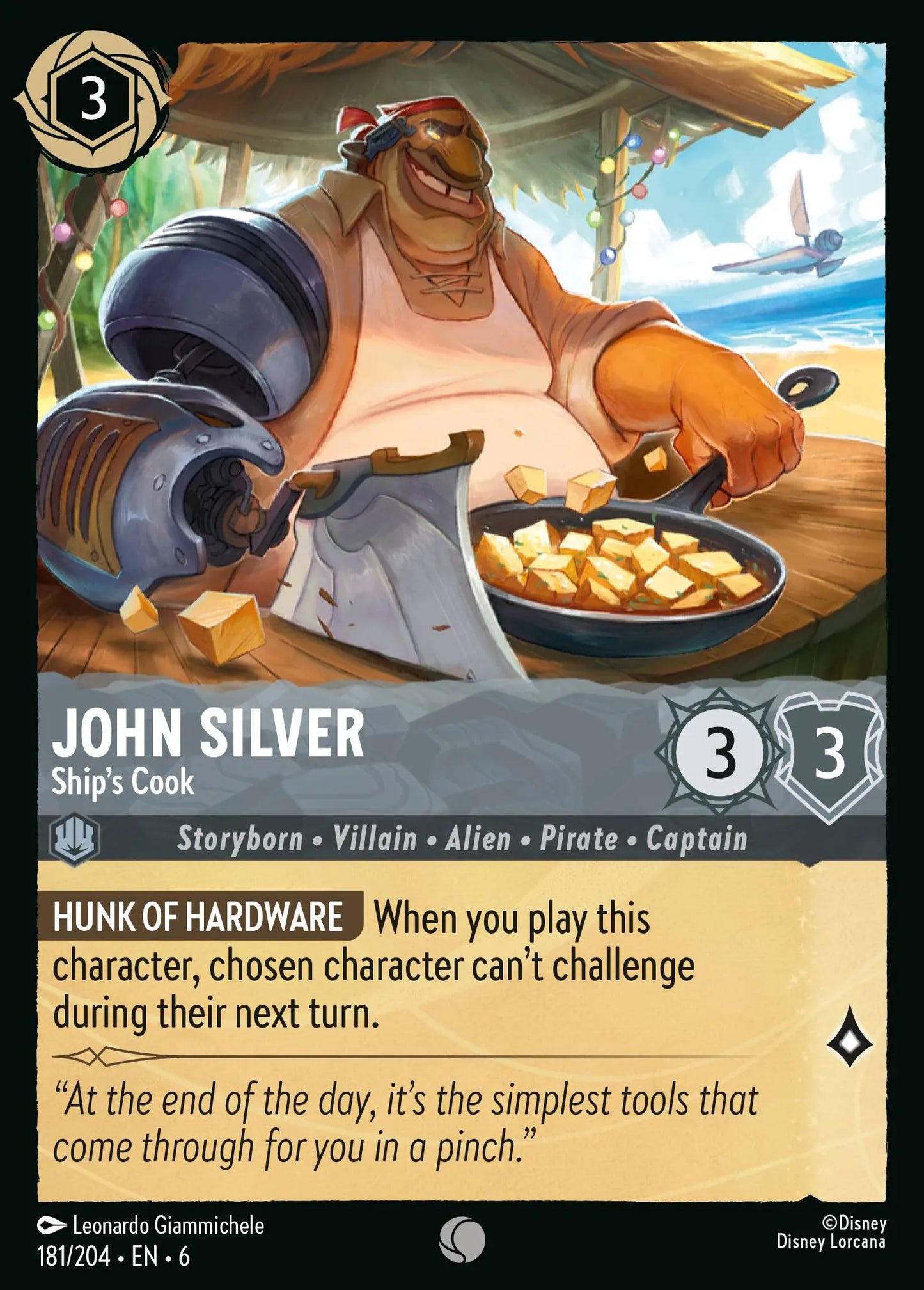 John Silver - Ship's Cook | Azurite Sea #181 (Near Mint Foil) | Disney Lorcana Single Australia (Near Mint)