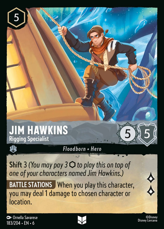 Jim Hawkins - Rigging Specialist | Azurite Sea #183 (Near Mint) | Disney Lorcana Single Australia (Near Mint)