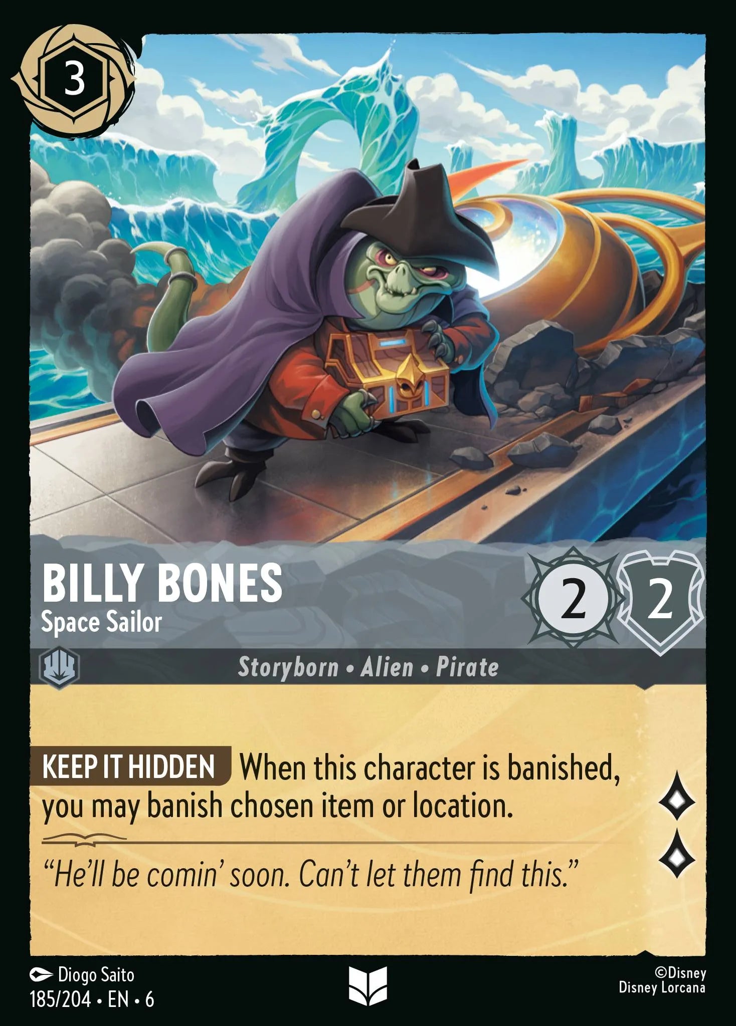 Billy Bones - Space Sailor | Azurite Sea #185 (Near Mint Foil) | Disney Lorcana Single Australia (Near Mint)