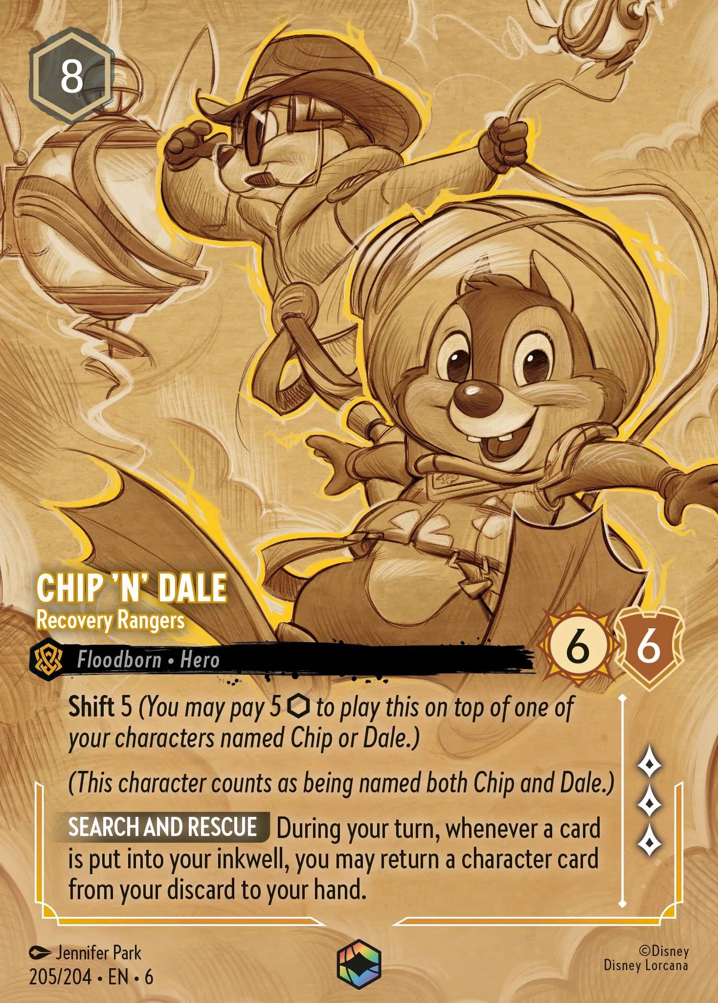 Chip 'n' Dale - Recovery Rangers | Azurite Sea #205 (Near Mint) | Disney Lorcana Single Australia (Near Mint)