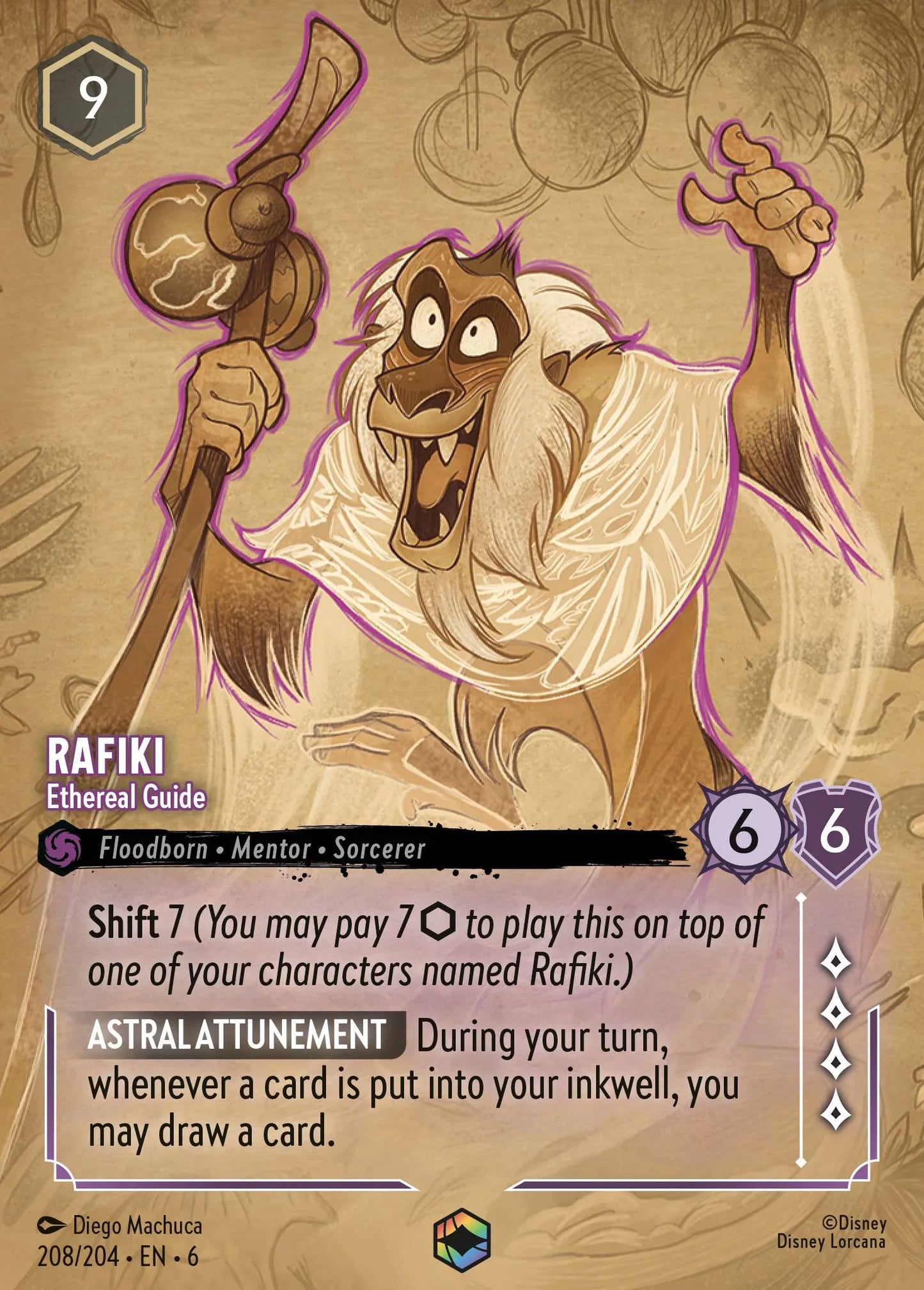 Rafiki - Ethereal Guide | Azurite Sea #208 (Near Mint) | Disney Lorcana Single Australia (Near Mint)