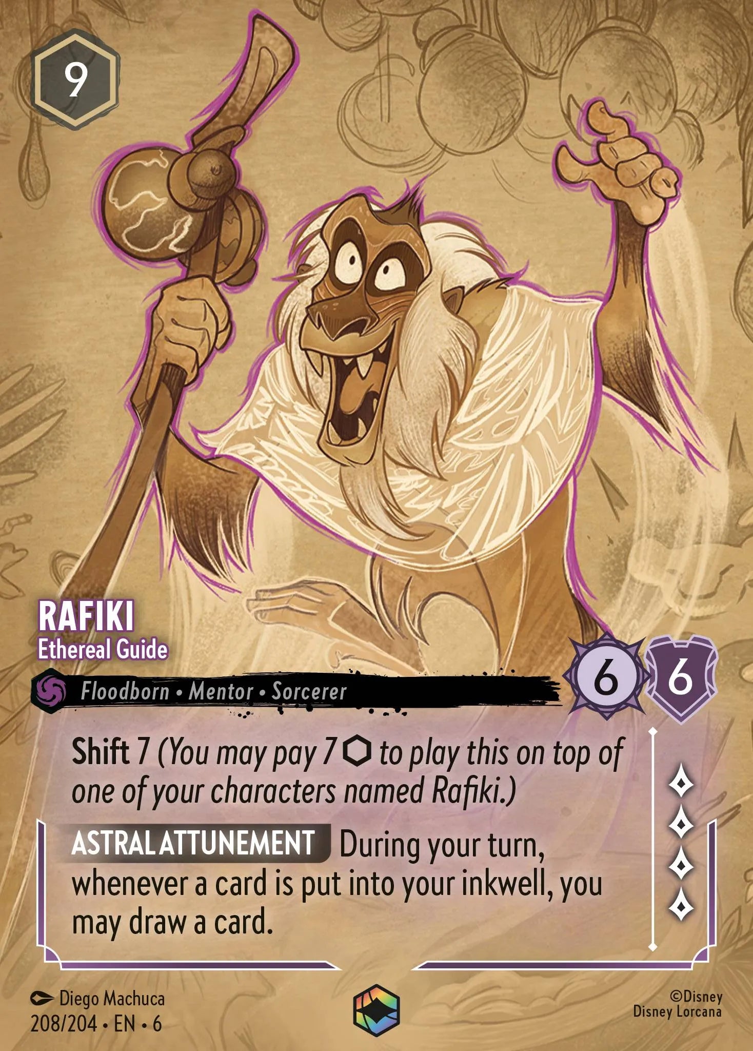Rafiki - Ethereal Guide | Azurite Sea #208 (Near Mint) | Disney Lorcana Single Australia (Near Mint)