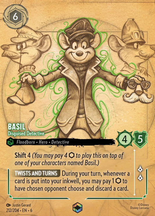 Basil - Disguised Detective | Azurite Sea #212 (Near Mint) | Disney Lorcana Single Australia (Near Mint)