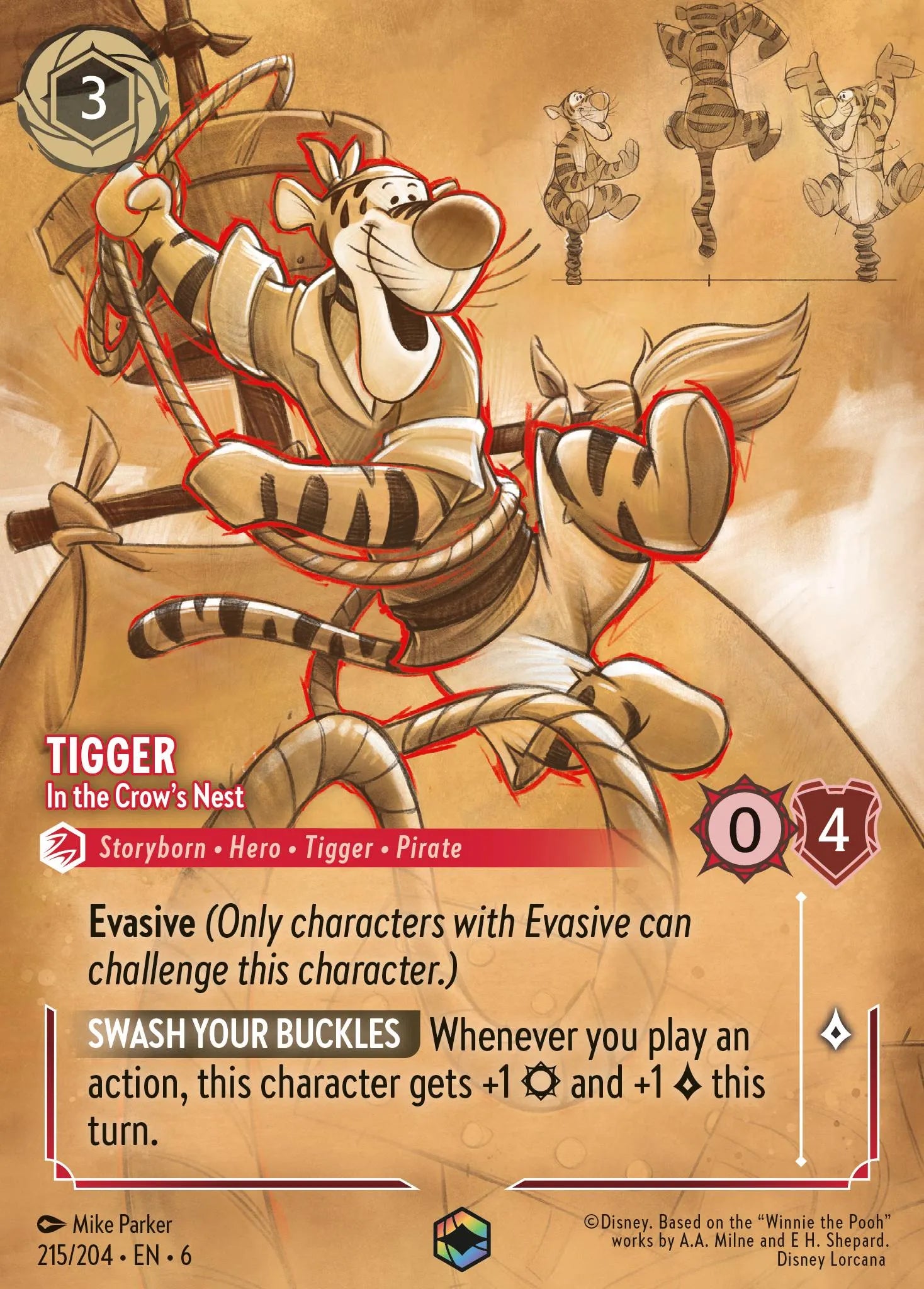 Tigger - In the Crow's Nest | Azurite Sea #215 (Near Mint) | Disney Lorcana Single Australia (Near Mint)