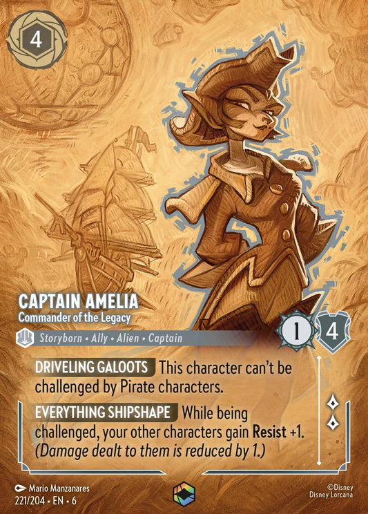 Captain Amelia - Commander of the Legacy | Azurite Sea #221 (Near Mint) | Disney Lorcana Single Australia (Near Mint)