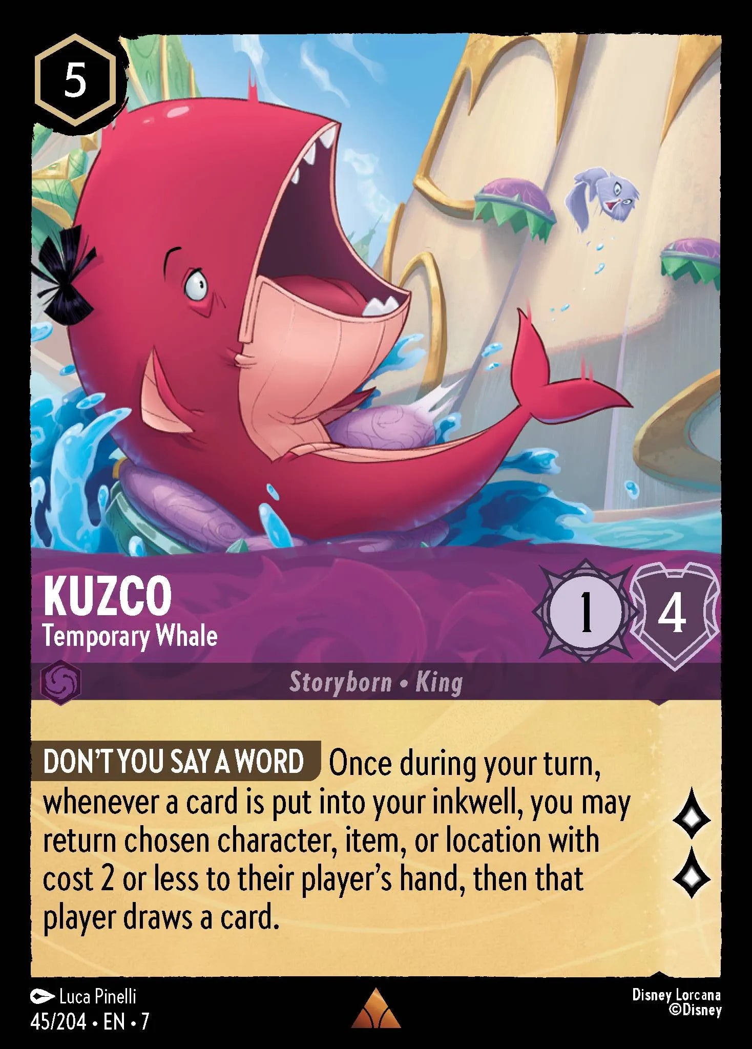 Kuzco - Temporary Whale | Archazia's Island #45 (Near Mint) | Disney Lorcana Single Australia (Near Mint)
