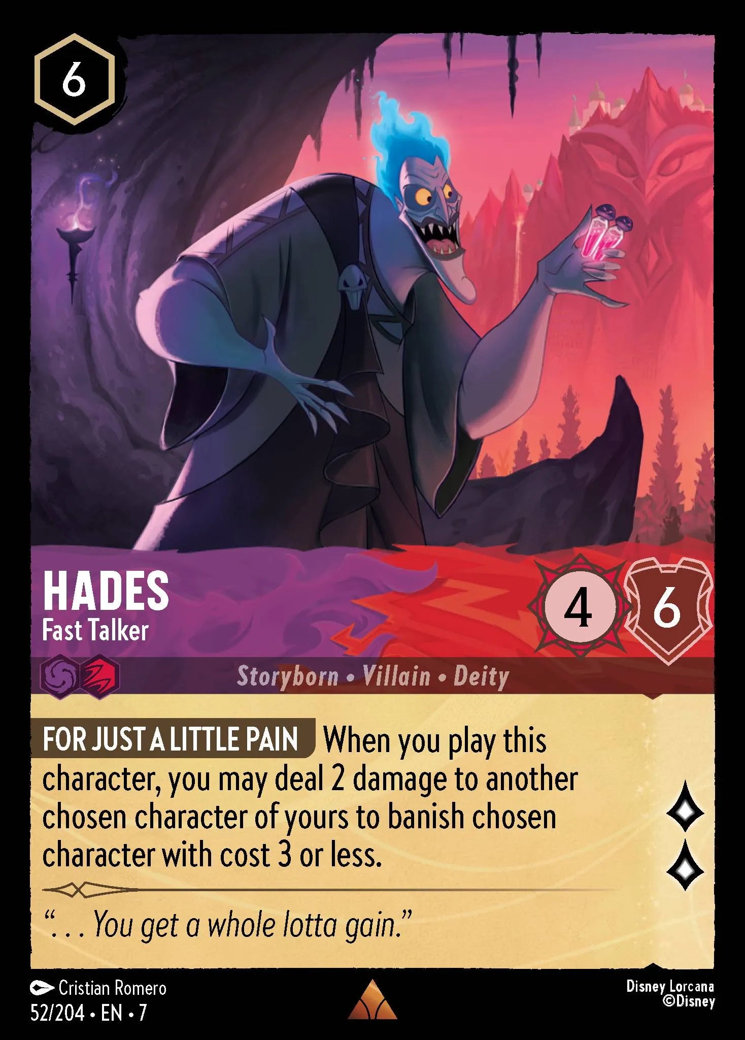 Hades - Fast Talker | Archazia's Island #52 (Near Mint) | Disney Lorcana Single Australia (Near Mint)