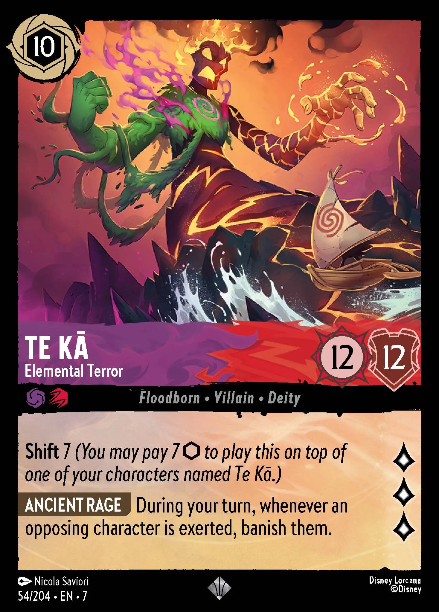 Te Kā - Elemental Terror | Archazia's Island #54 (Near Mint Foil) | Disney Lorcana Single Australia (Near Mint)