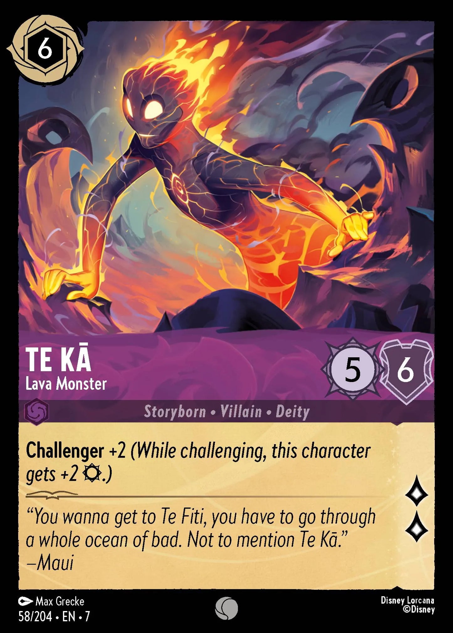 Te Kā - Lava Monster | Archazia's Island #58 (Near Mint Foil) | Disney Lorcana Single Australia (Near Mint)