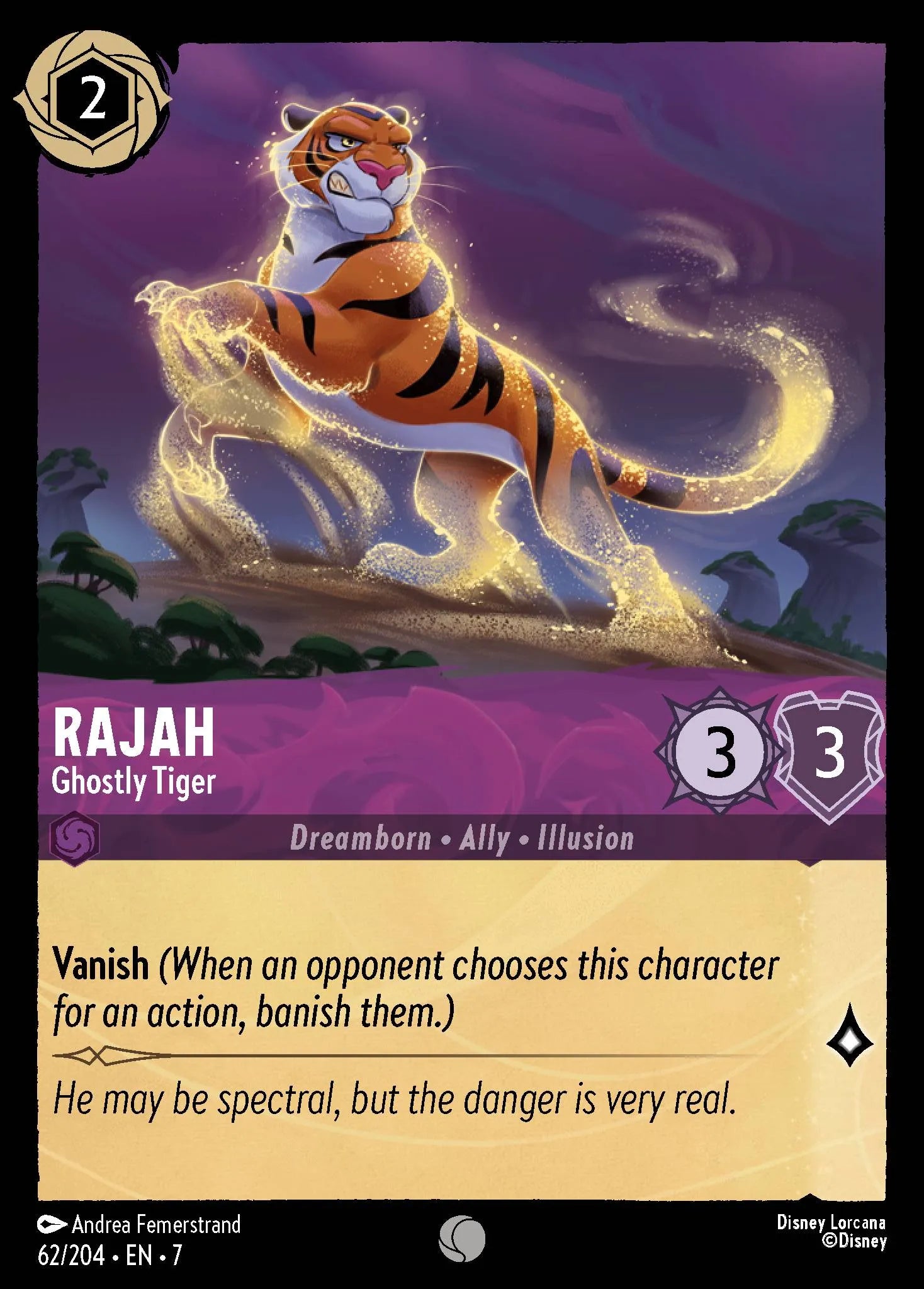 Rajah - Ghostly Tiger | Archazia's Island #62 (Near Mint) | Disney Lorcana Single Australia (Near Mint)