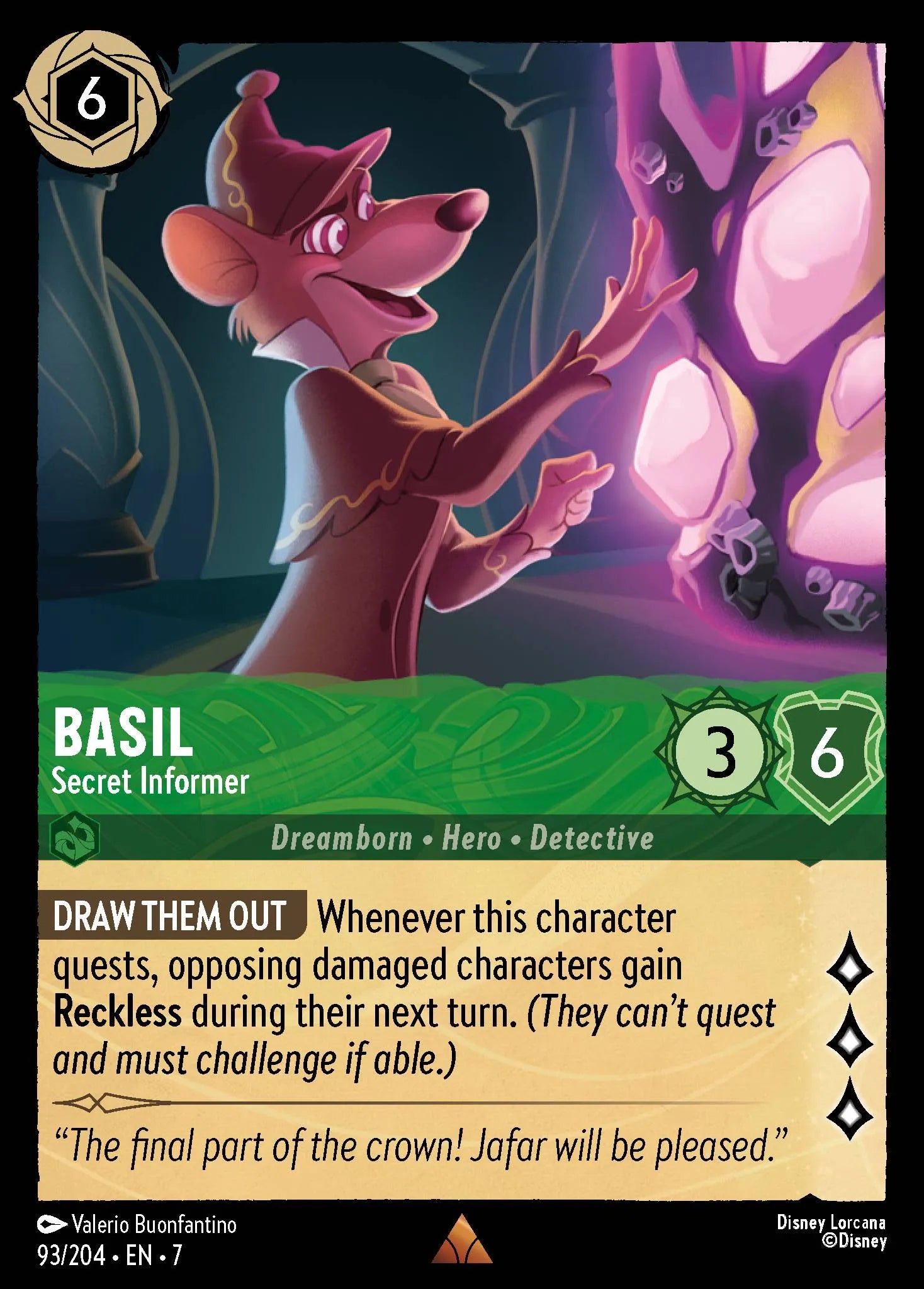 Basil - Secret Informer | Archazia's Island #93 (Near Mint Foil) | Disney Lorcana Single Australia (Near Mint)