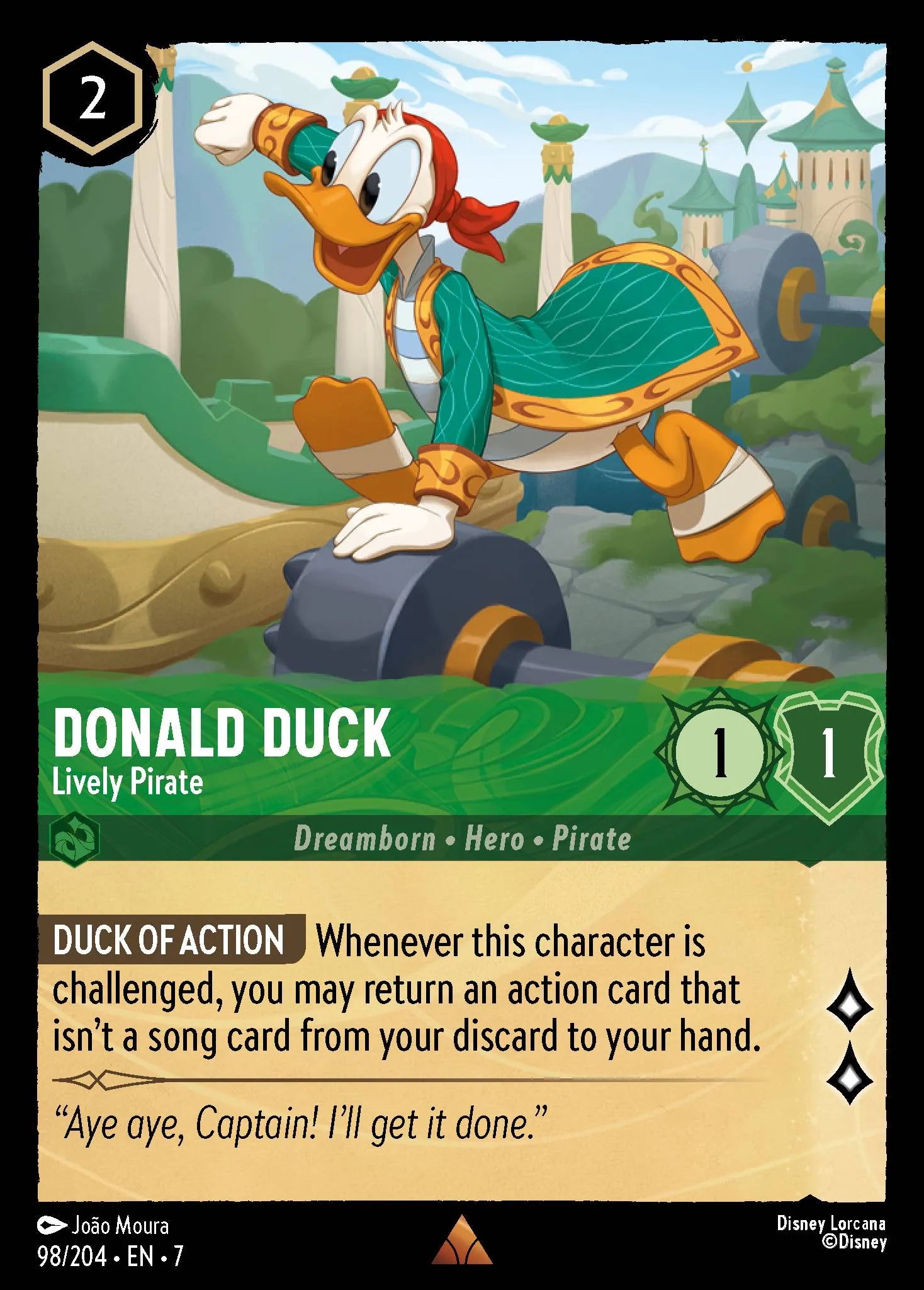 Donald Duck - Lively Pirate | Archazia's Island #98 (Near Mint) | Disney Lorcana Single Australia (Near Mint)