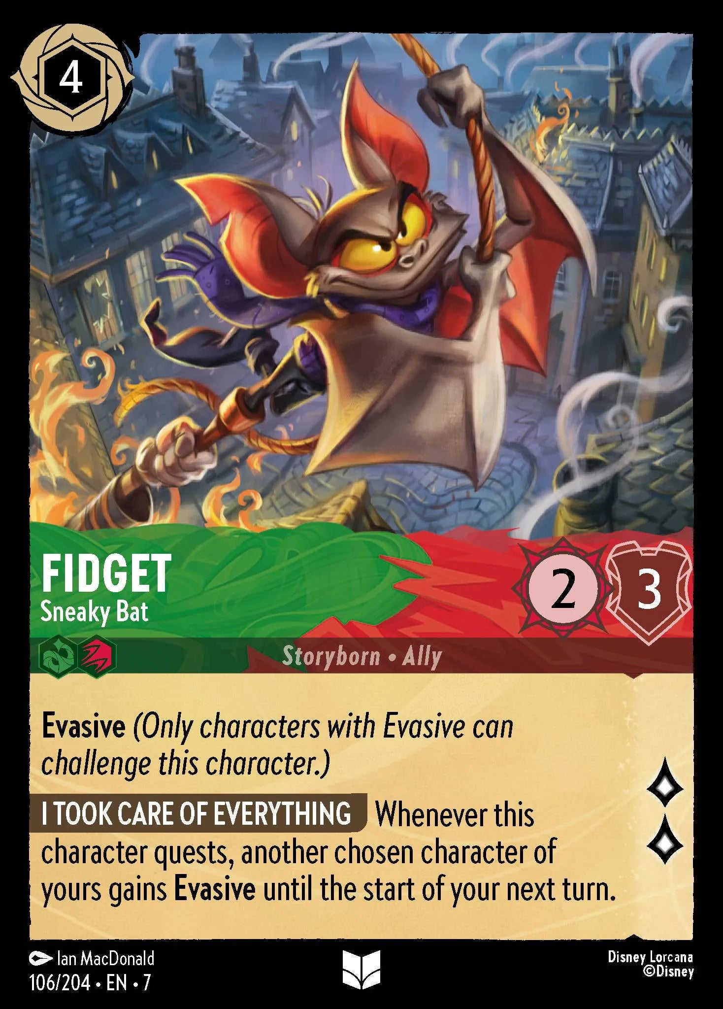 Fidget - Sneaky Bat | Archazia's Island #106 (Near Mint Foil) | Disney Lorcana Single Australia (Near Mint)