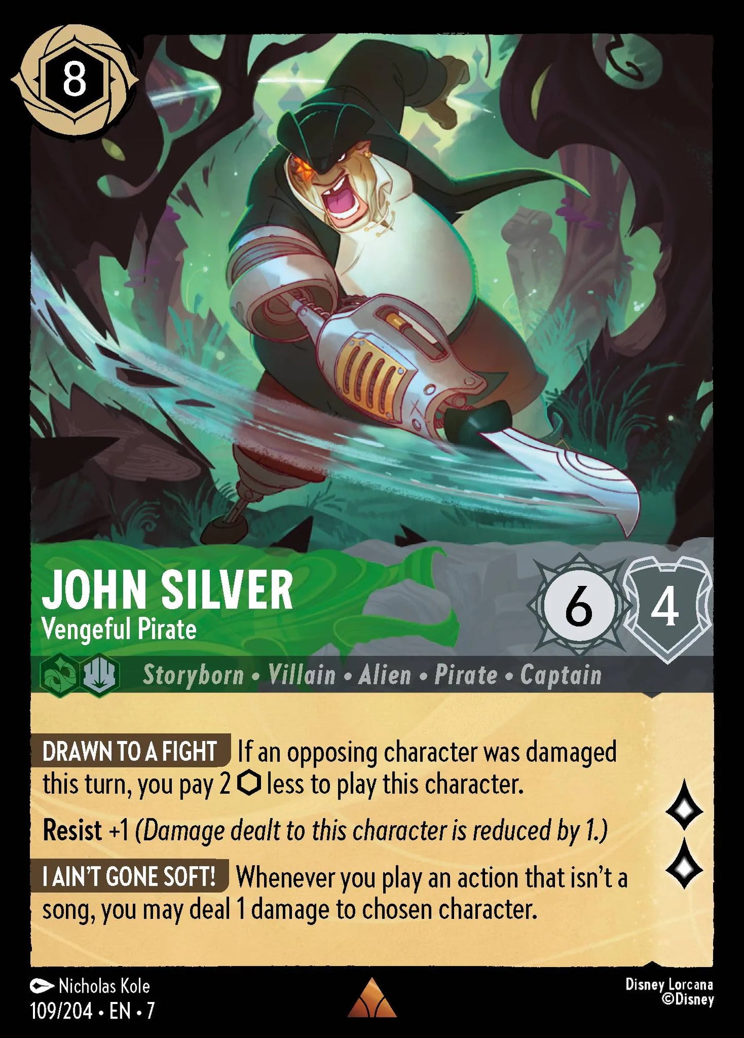 John Silver - Vengeful Pirate | Archazia's Island #109 (Near Mint) | Disney Lorcana Single Australia (Near Mint)