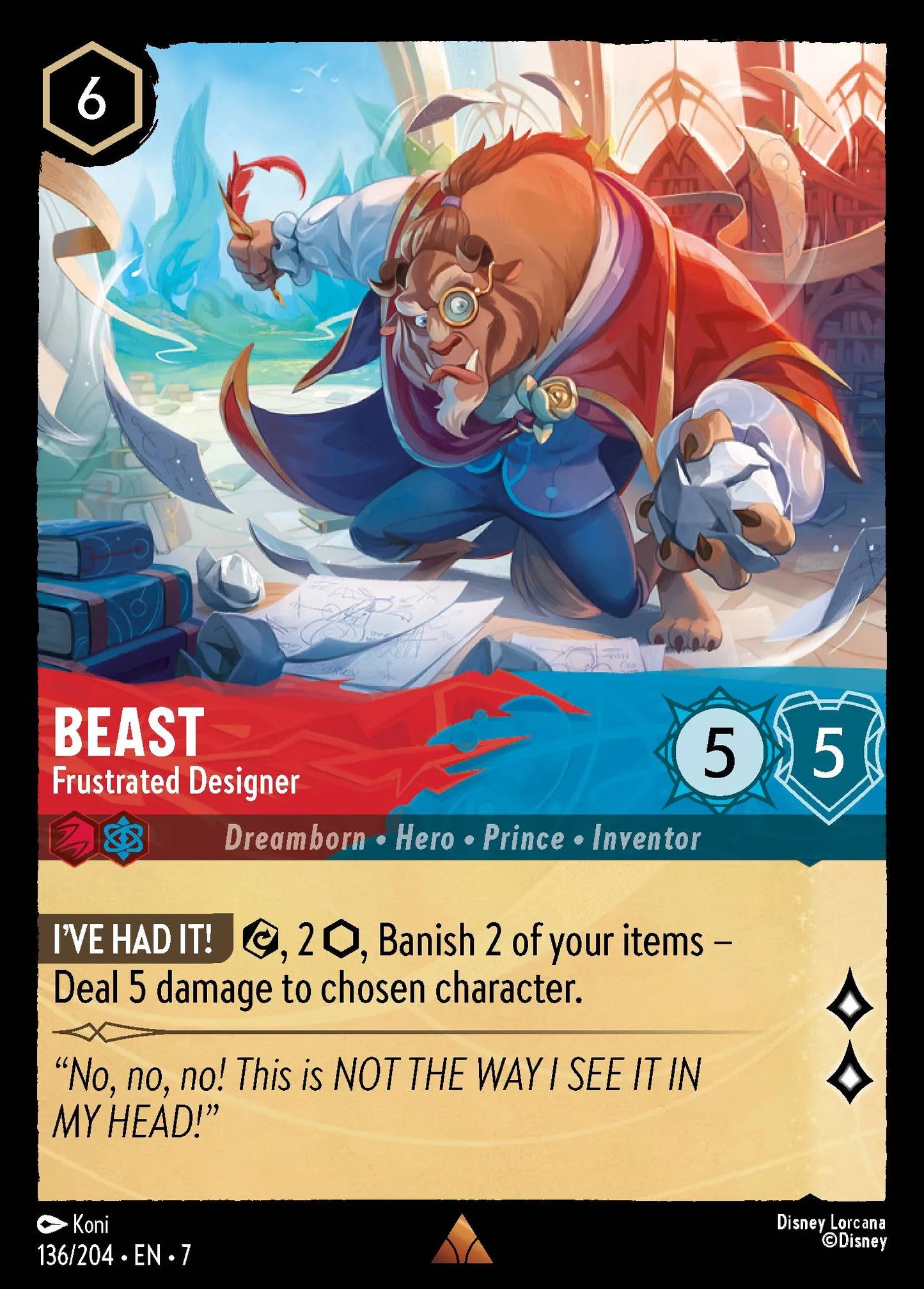 Beast - Frustrated Designer | Archazia's Island #136 (Near Mint Foil) | Disney Lorcana Single Australia (Near Mint)