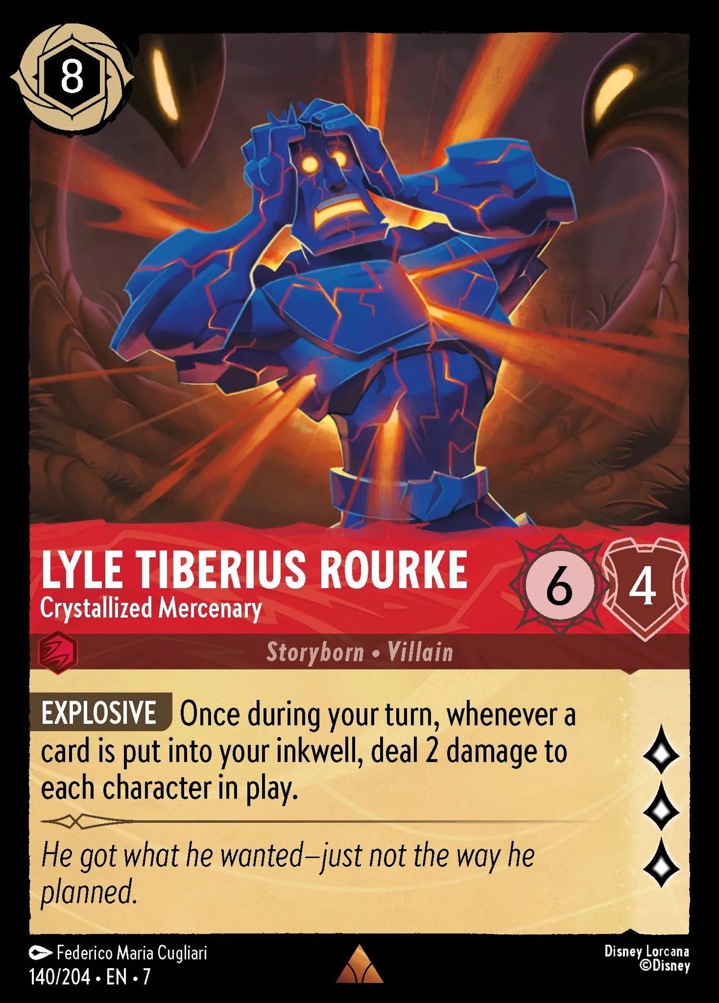 Lyle Tiberius Rourke - Crystallized Mercenary | Archazia's Island #140 (Near Mint Foil) | Disney Lorcana Single Australia (Near Mint)