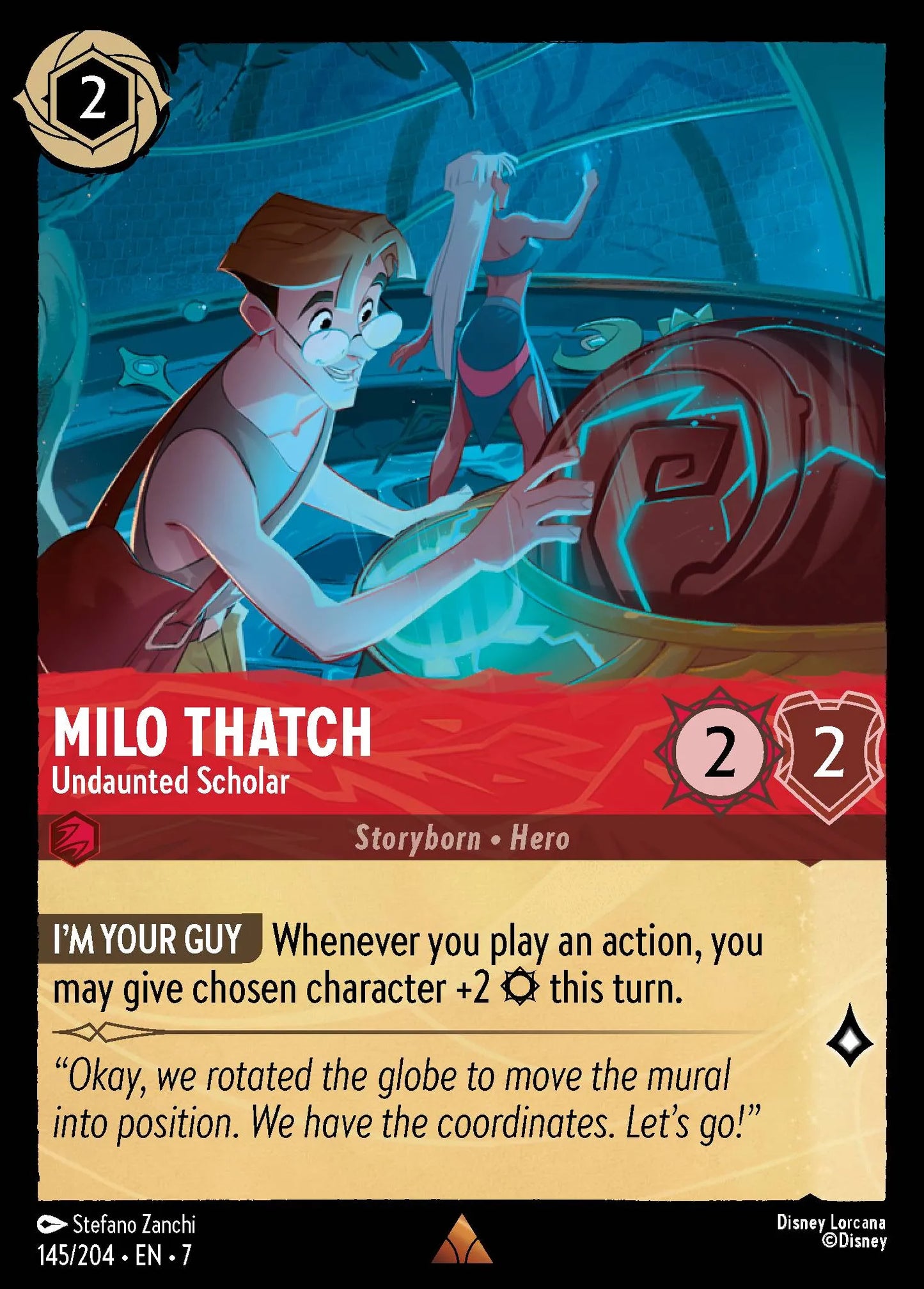 Milo Thatch - Undaunted Scholar | Archazia's Island #145 (Near Mint) | Disney Lorcana Single Australia (Near Mint)