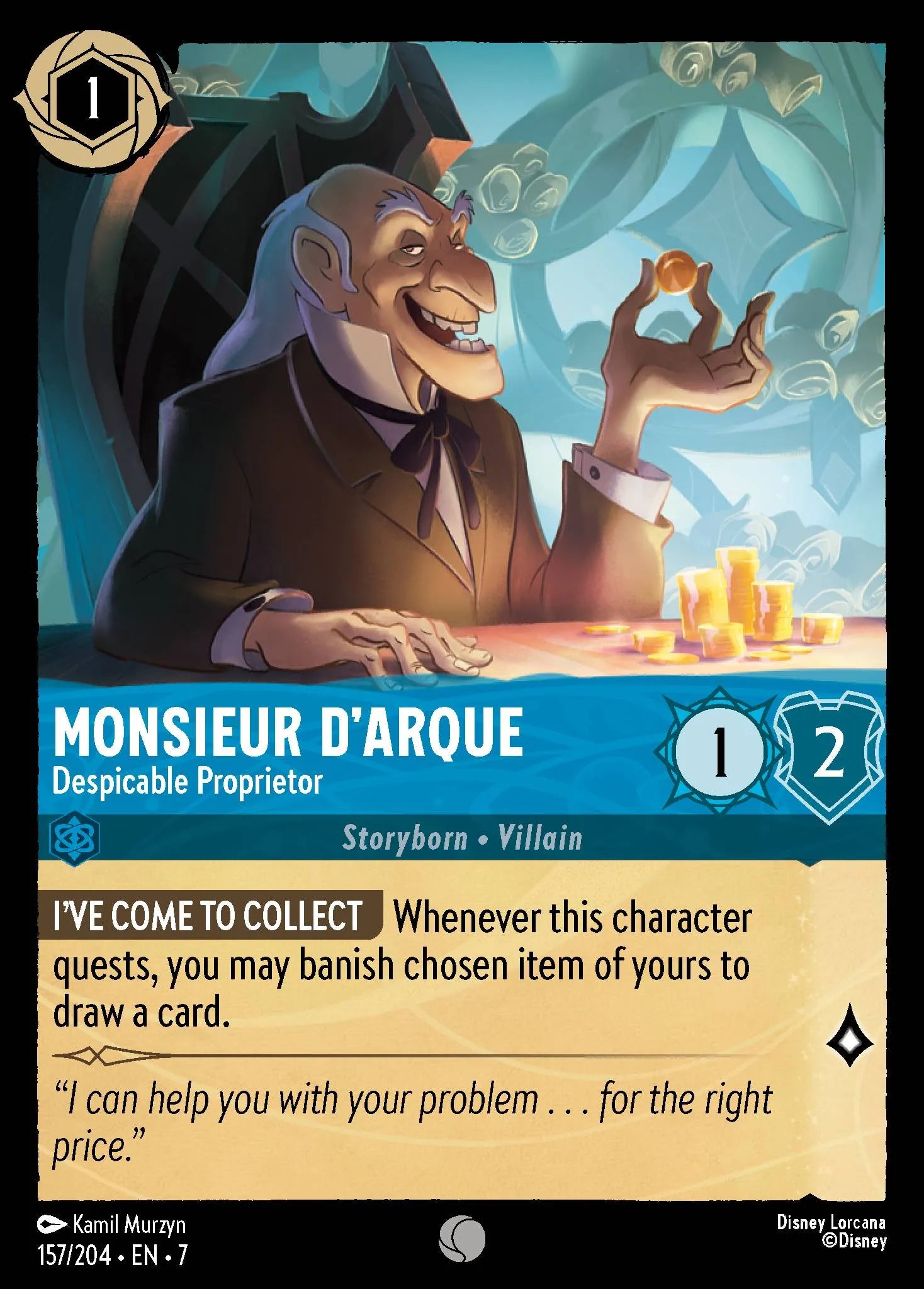 Monsieur D'Arque - Despicable Proprietor | Archazia's Island #157 (Near Mint) | Disney Lorcana Single Australia (Near Mint)
