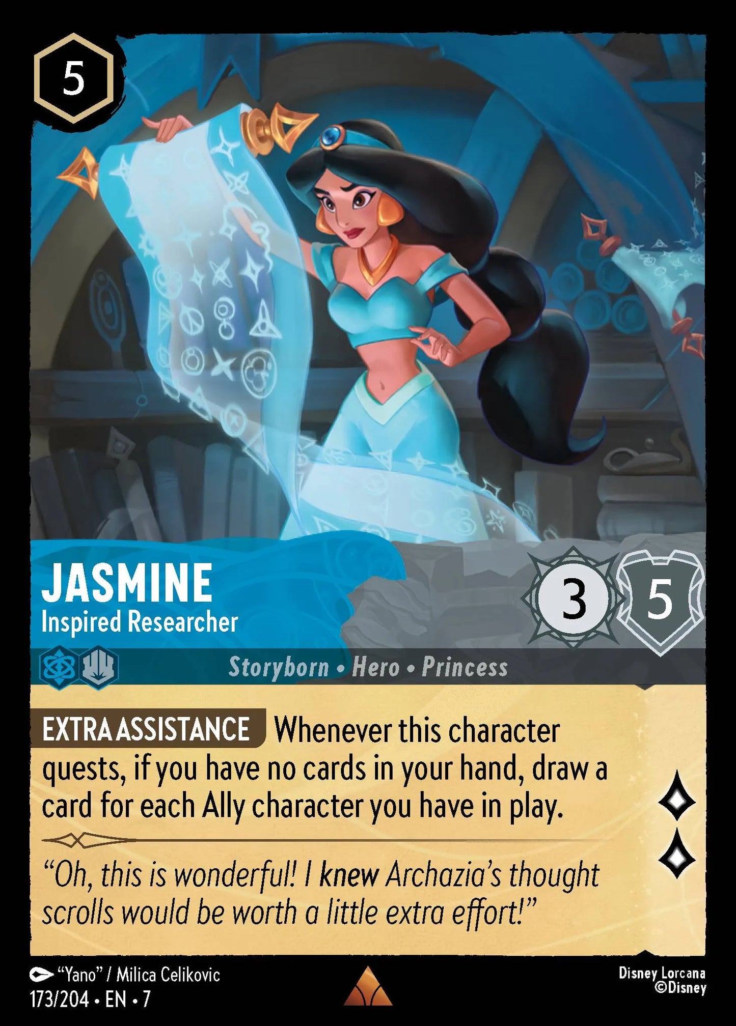 Jasmine - Inspired Researcher | Archazia's Island #173 (Near Mint Foil) | Disney Lorcana Single Australia (Near Mint)