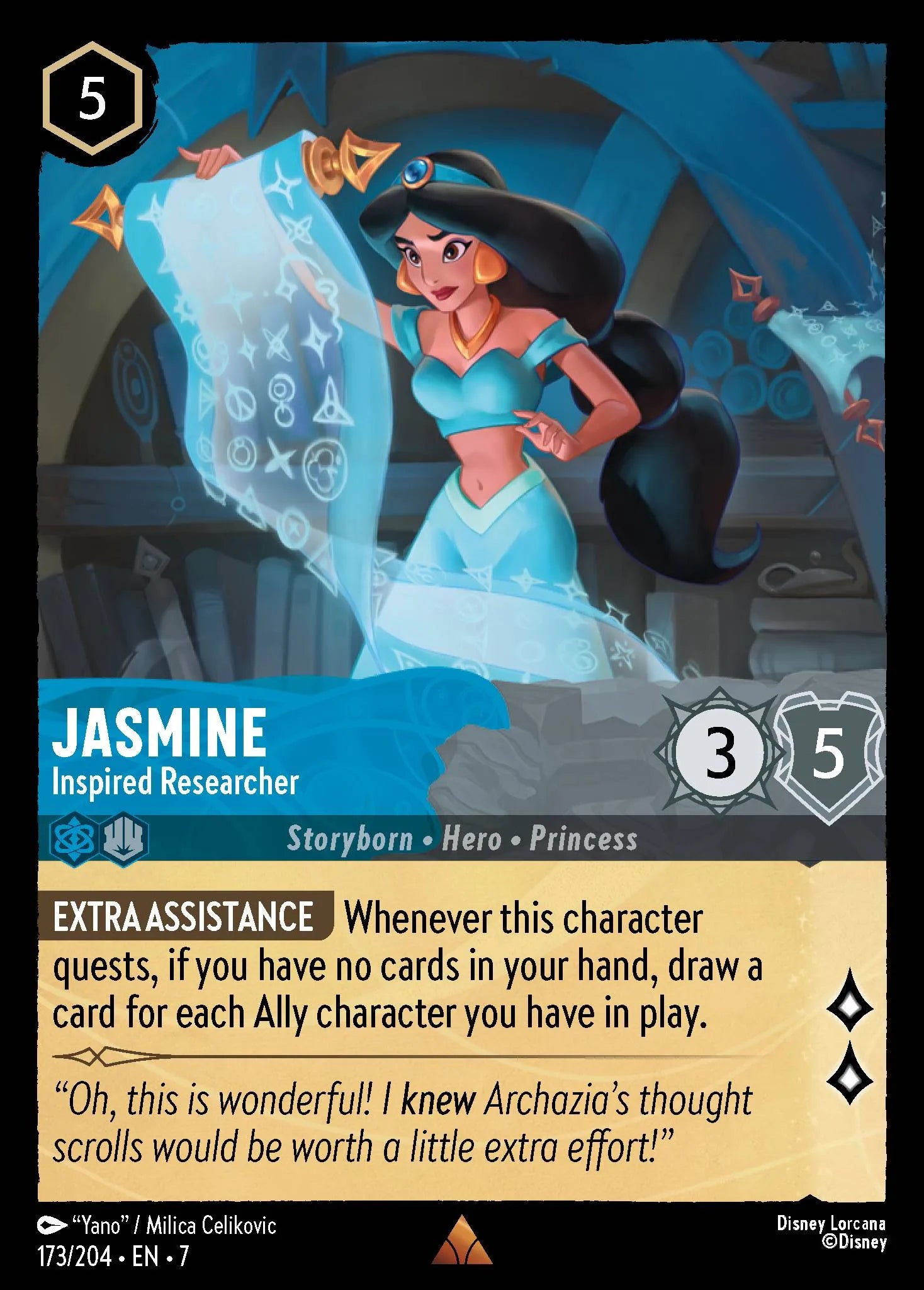 Jasmine - Inspired Researcher | Archazia's Island #173 (Near Mint Foil) | Disney Lorcana Single Australia (Near Mint)