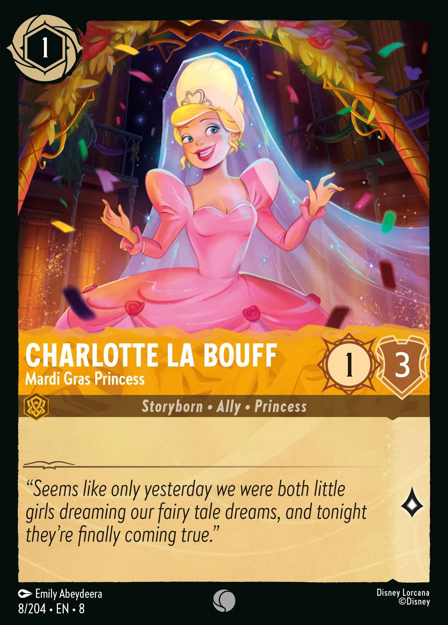 Charlotte La Bouff - Mardi Gras Princess | Reign of Jafar #8 (Near Mint) | Disney Lorcana Single Australia (Near Mint)