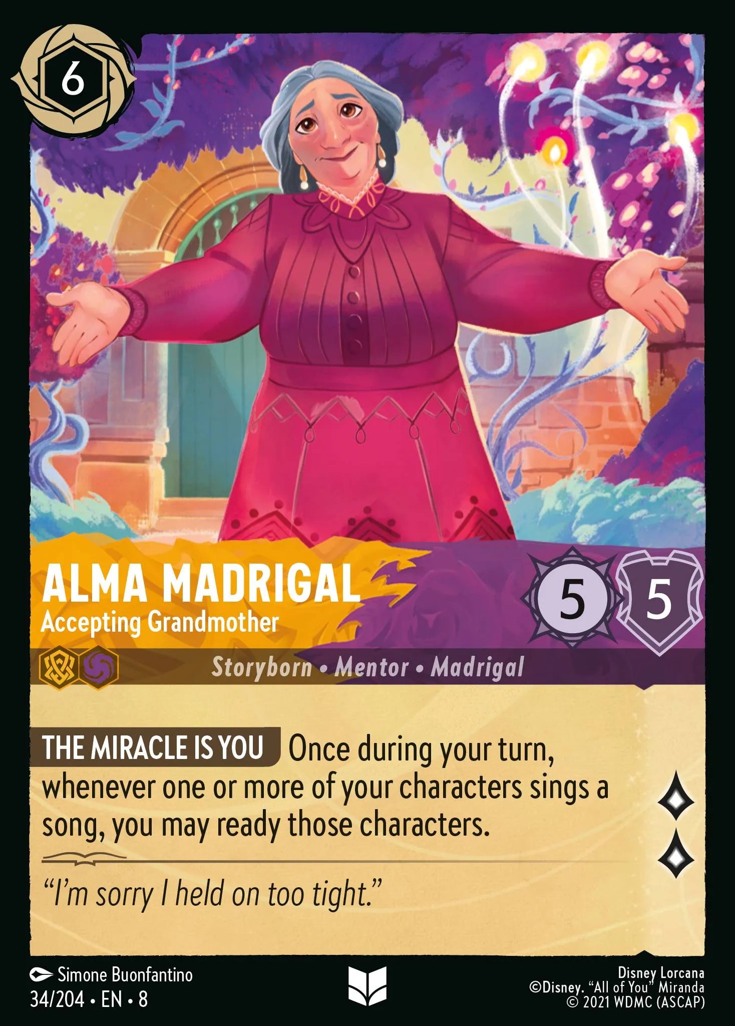 Alma Madrigal - Accepting Grandmother | Reign of Jafar #34 (Near Mint Foil) | Disney Lorcana Single Australia (Near Mint)